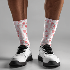 Pink Heart Crew Socks: Valentine's Day Couple Gift
