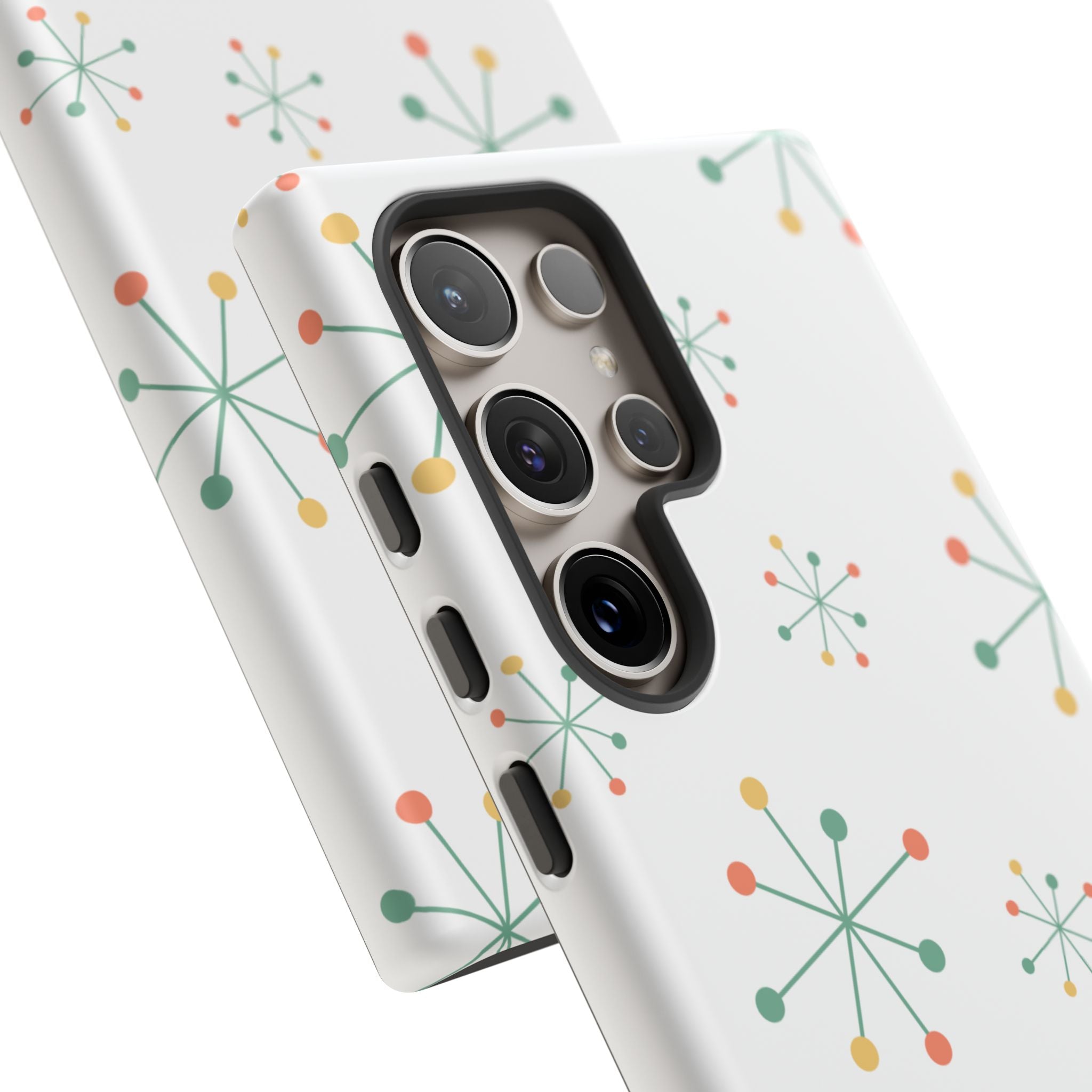Mid-Century Modern Phone Case for iPhone, Samsung Galaxy, Google Pixel Retro Atomic Starburst Design, Durable Protection, Vintage Style