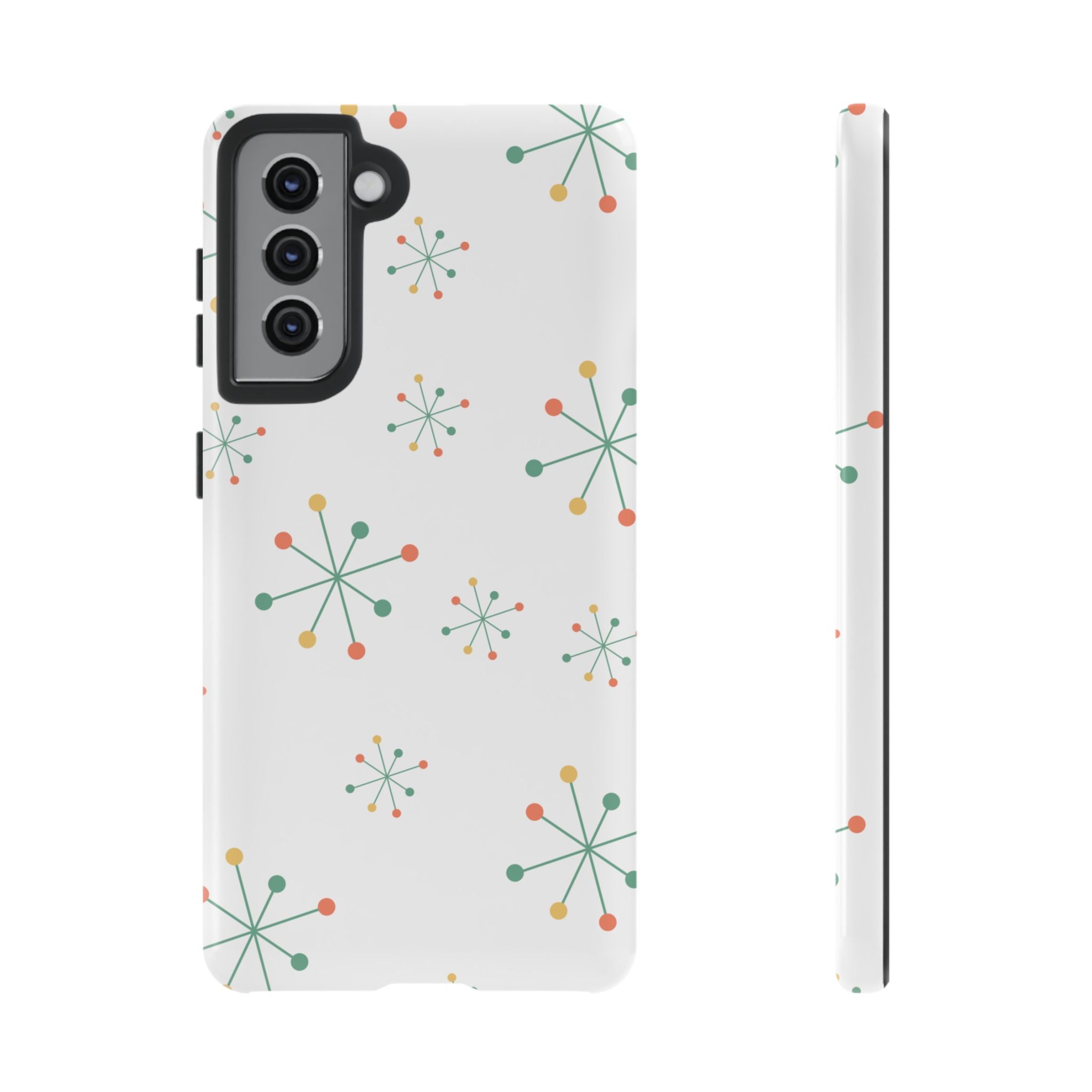 Mid-Century Modern Phone Case for iPhone, Samsung Galaxy, Google Pixel Retro Atomic Starburst Design, Durable Protection, Vintage Style