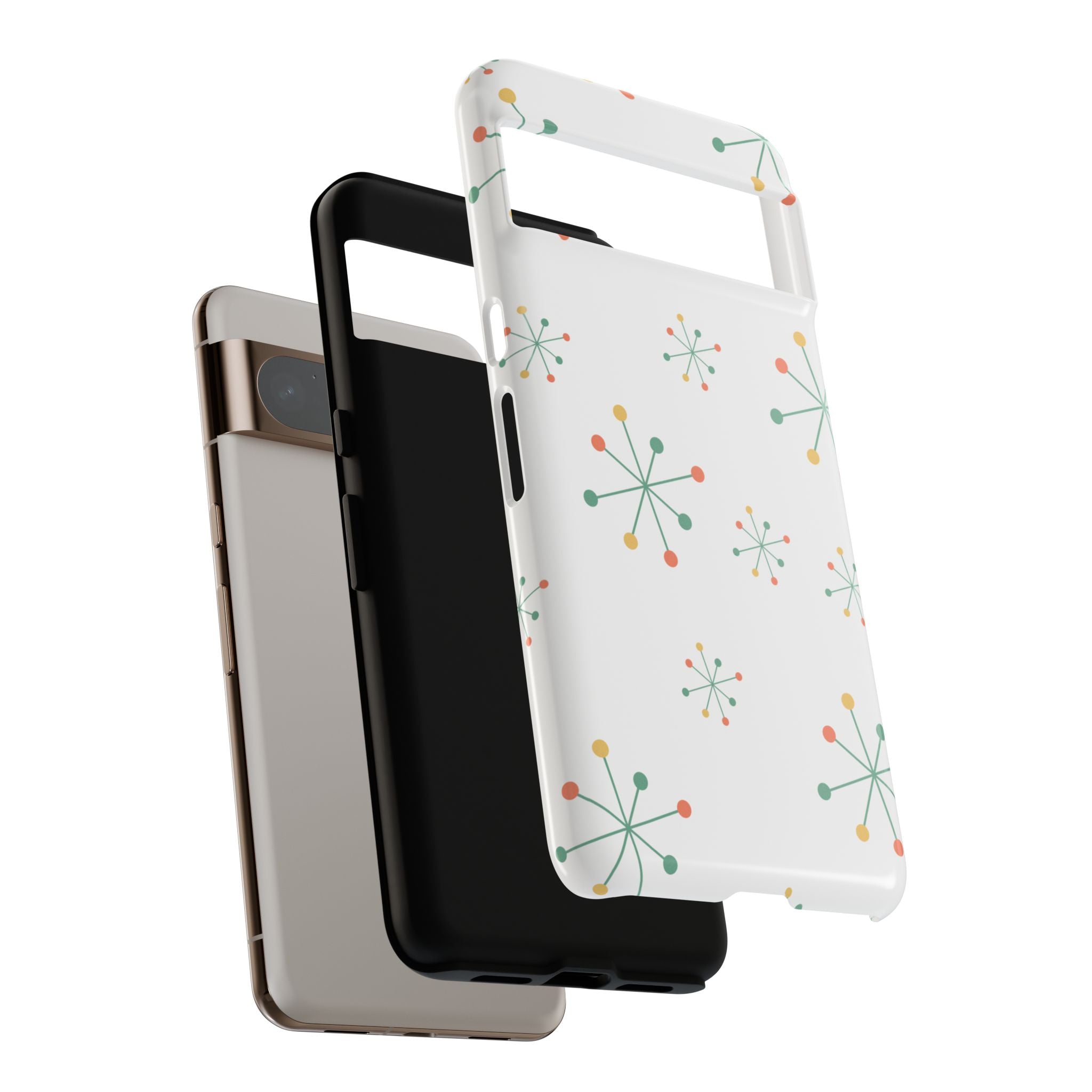 Mid-Century Modern Phone Case for iPhone, Samsung Galaxy, Google Pixel Retro Atomic Starburst Design, Durable Protection, Vintage Style