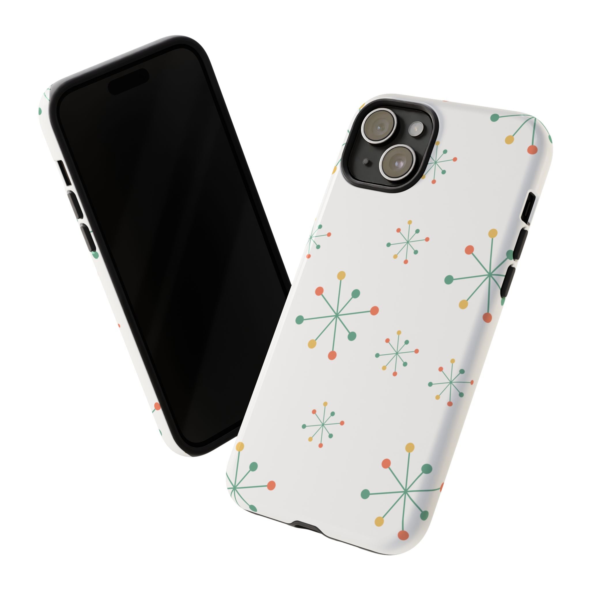 Mid-Century Modern Phone Case for iPhone, Samsung Galaxy, Google Pixel Retro Atomic Starburst Design, Durable Protection, Vintage Style