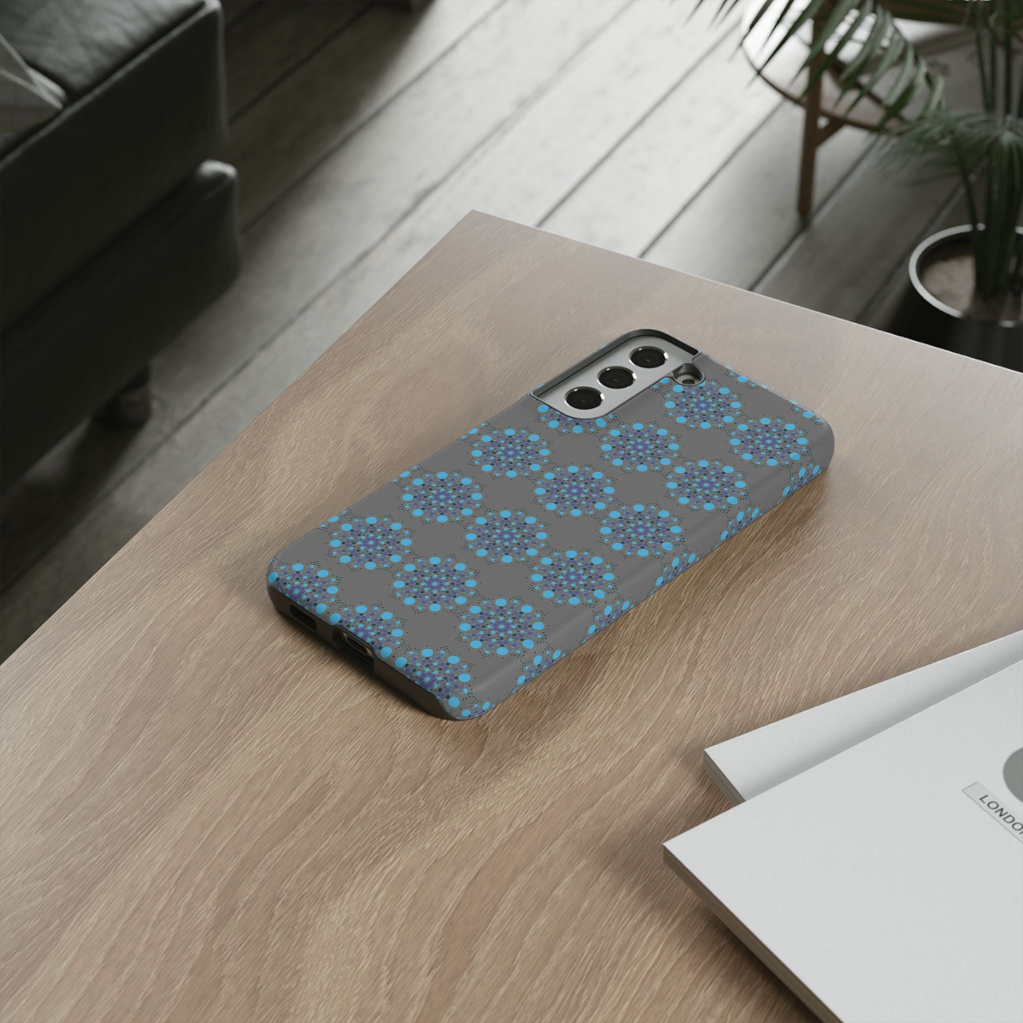 lue Geometric Phone Case for iPhone, Samsung, Google - Abstract Pattern, Protective Cover, Modern Art Phone Case, Gift for Her