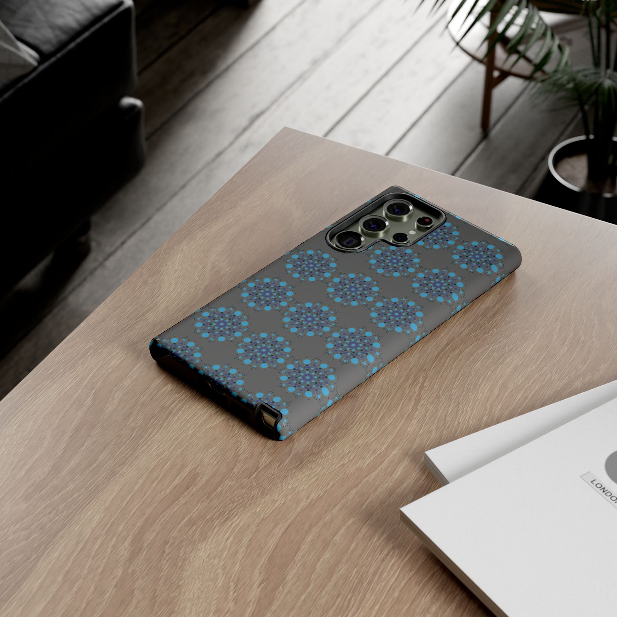 lue Geometric Phone Case for iPhone, Samsung, Google - Abstract Pattern, Protective Cover, Modern Art Phone Case, Gift for Her