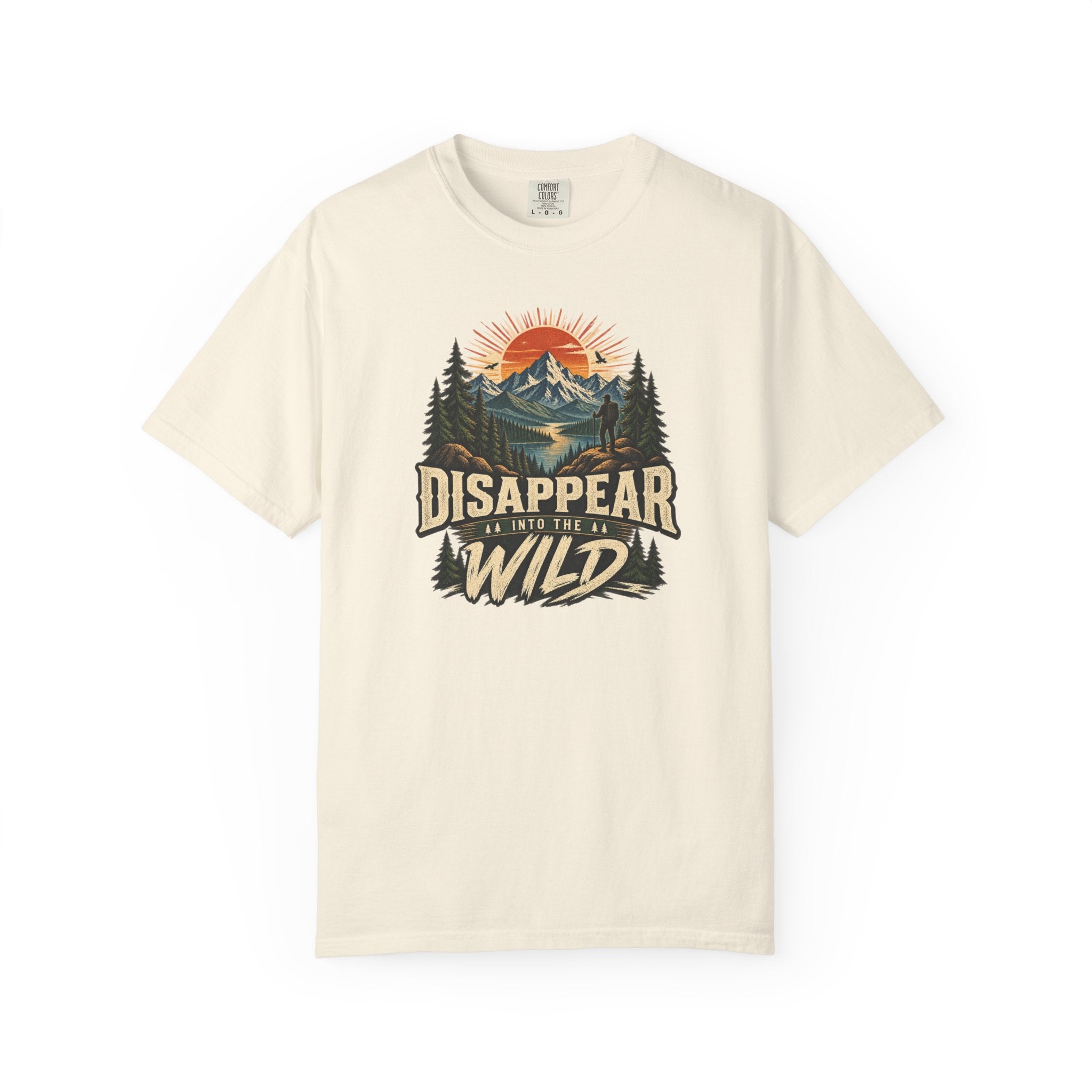 Disappear Into the Wild Shirt – Vintage Mountain Hiking Graphic Tee