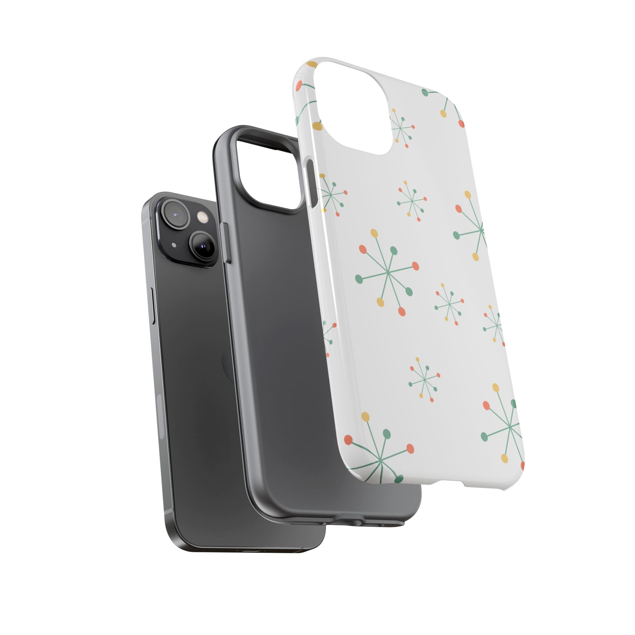 Mid-Century Modern Phone Case for iPhone, Samsung Galaxy, Google Pixel Retro Atomic Starburst Design, Durable Protection, Vintage Style