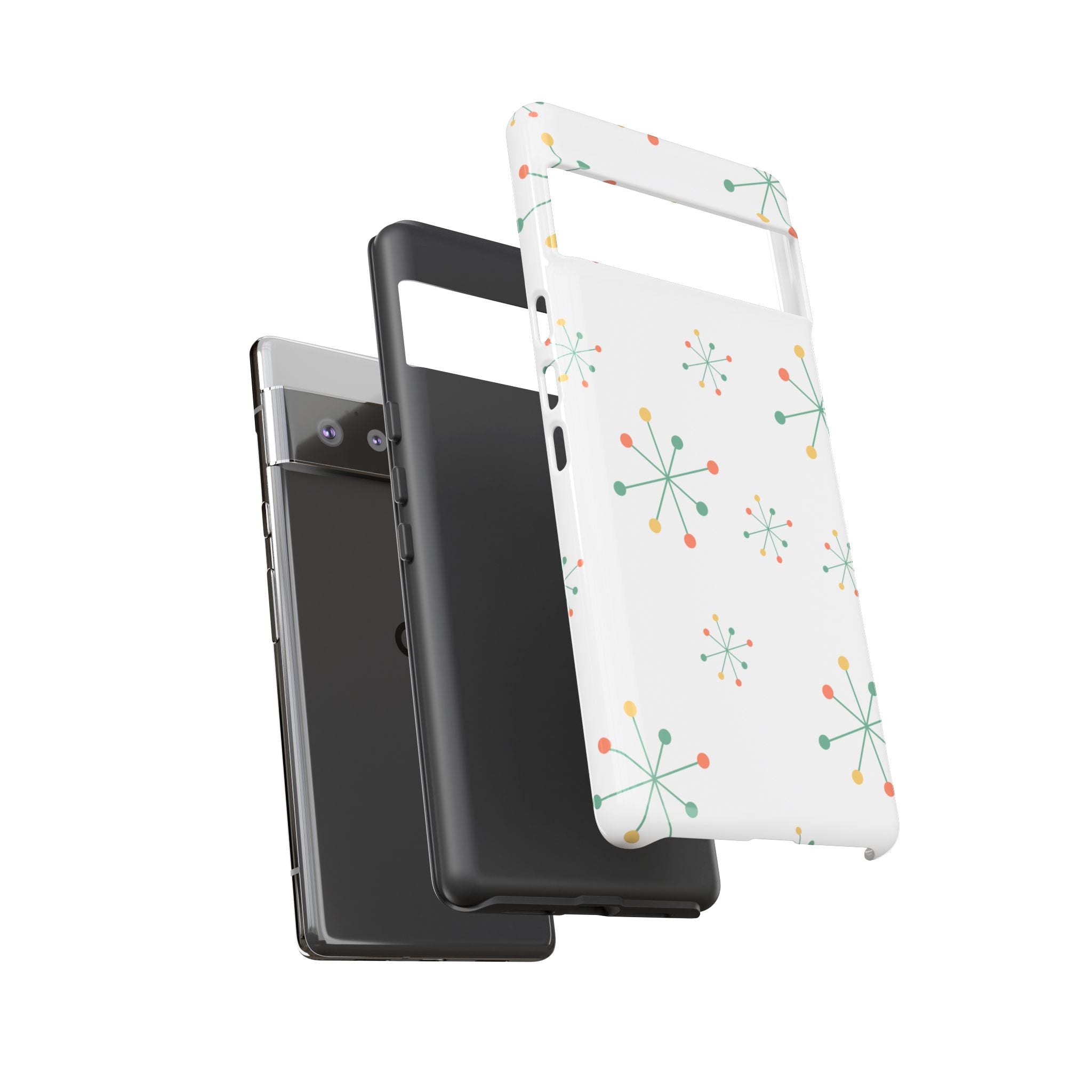Mid-Century Modern Phone Case for iPhone, Samsung Galaxy, Google Pixel Retro Atomic Starburst Design, Durable Protection, Vintage Style