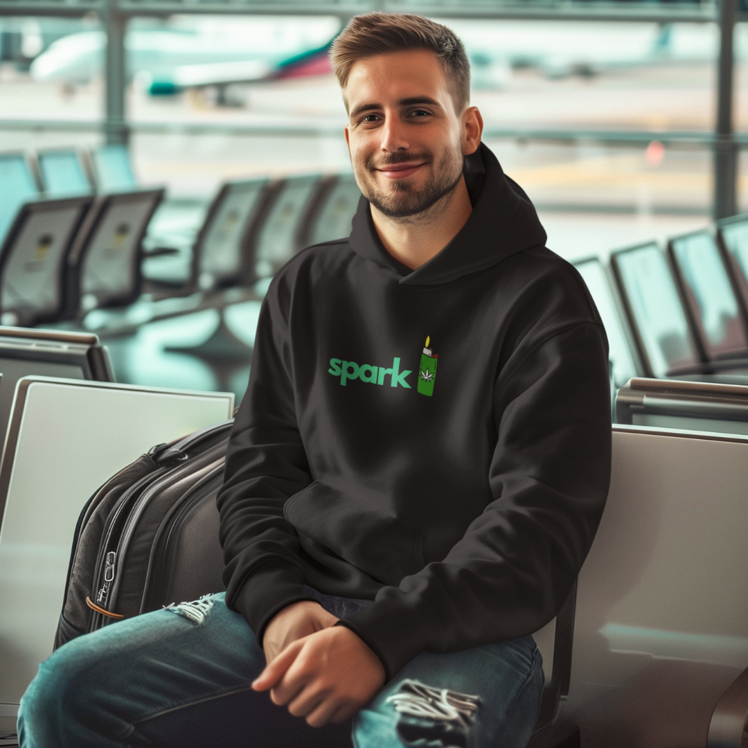 Cannabis Hoodie – “Spark” Lighter Graphic Unisex Pullover