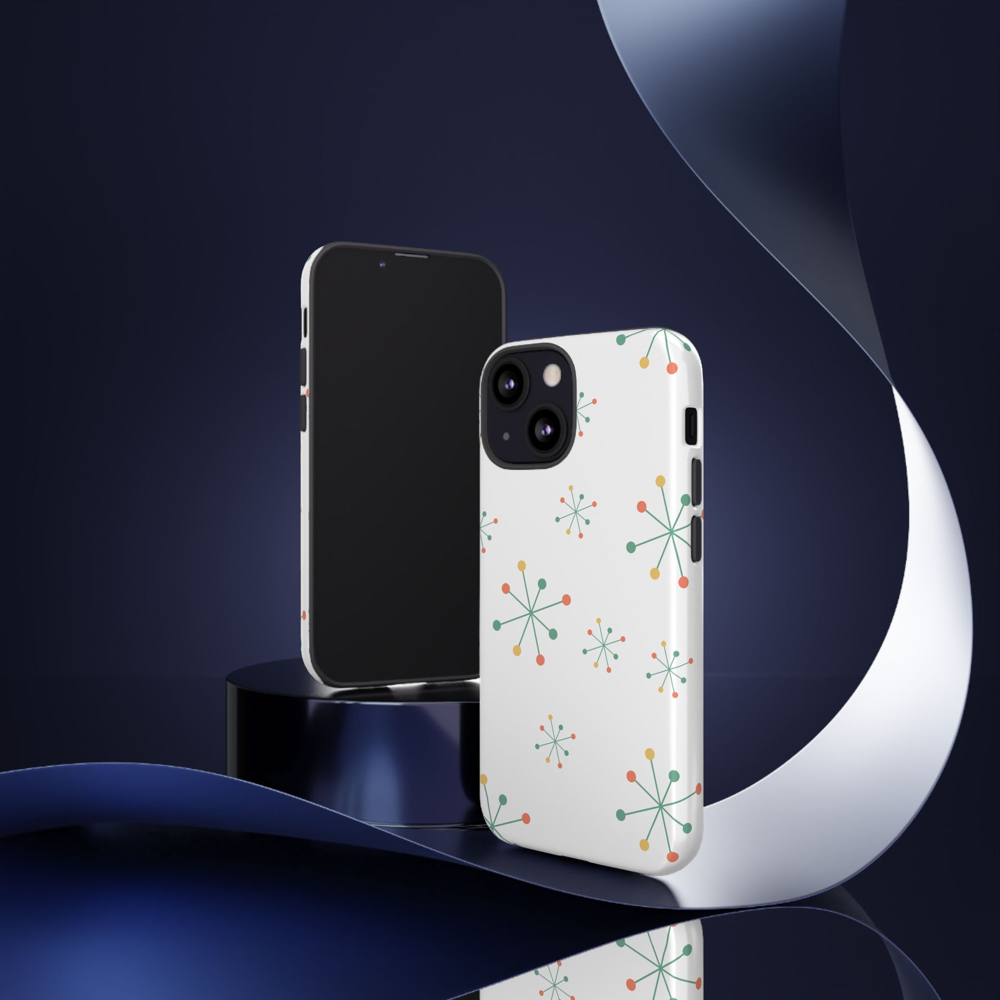 Mid-Century Modern Phone Case for iPhone, Samsung Galaxy, Google Pixel Retro Atomic Starburst Design, Durable Protection, Vintage Style