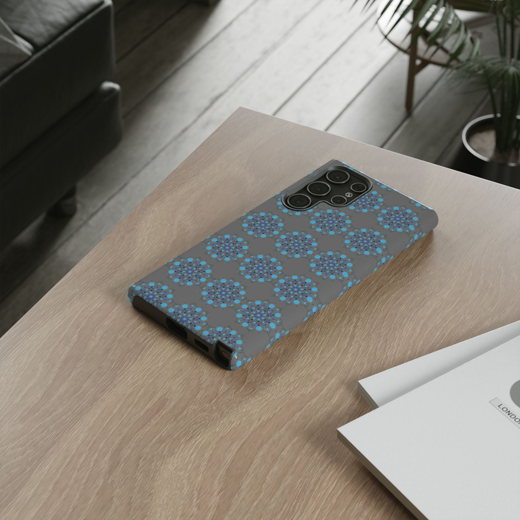 lue Geometric Phone Case for iPhone, Samsung, Google - Abstract Pattern, Protective Cover, Modern Art Phone Case, Gift for Her