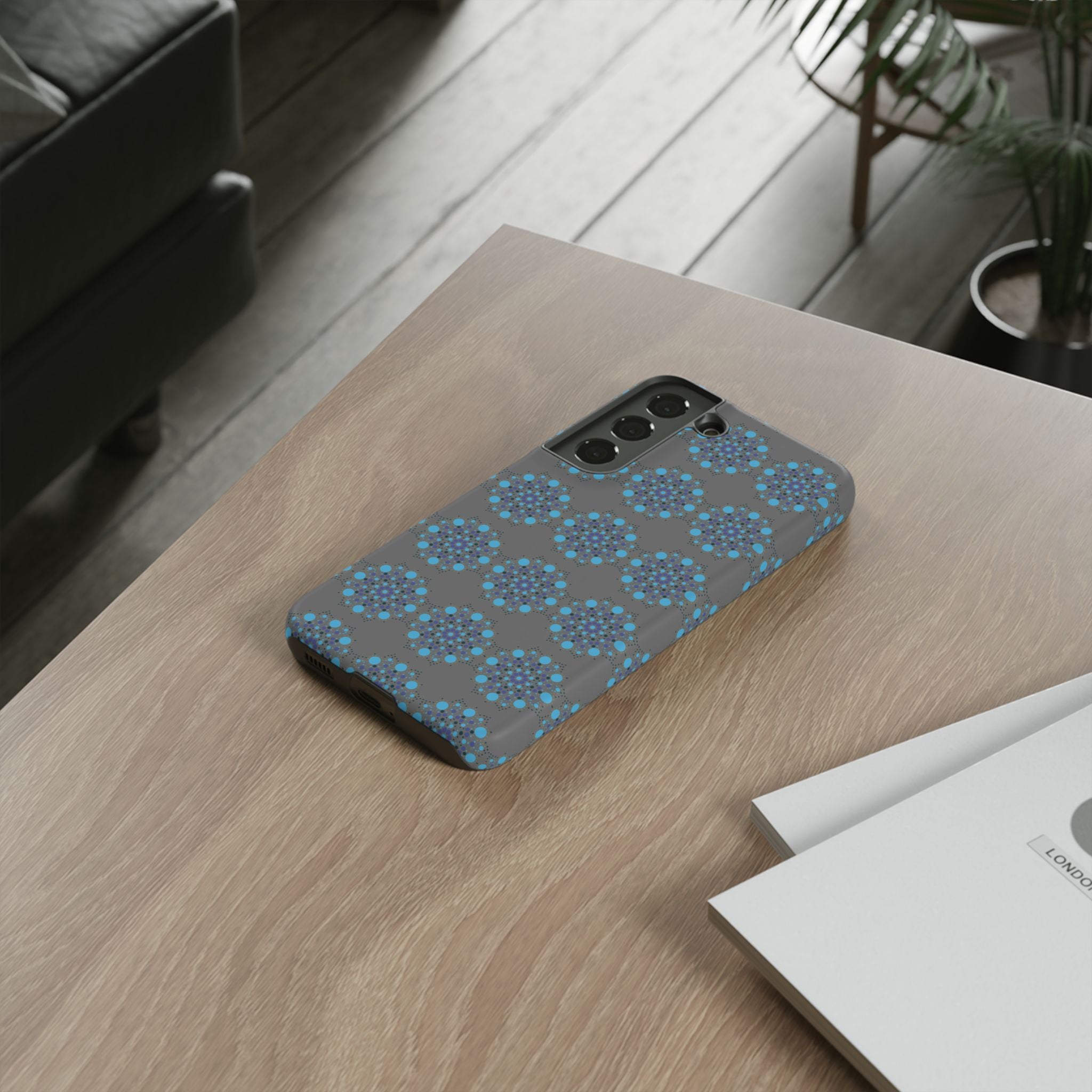 lue Geometric Phone Case for iPhone, Samsung, Google - Abstract Pattern, Protective Cover, Modern Art Phone Case, Gift for Her