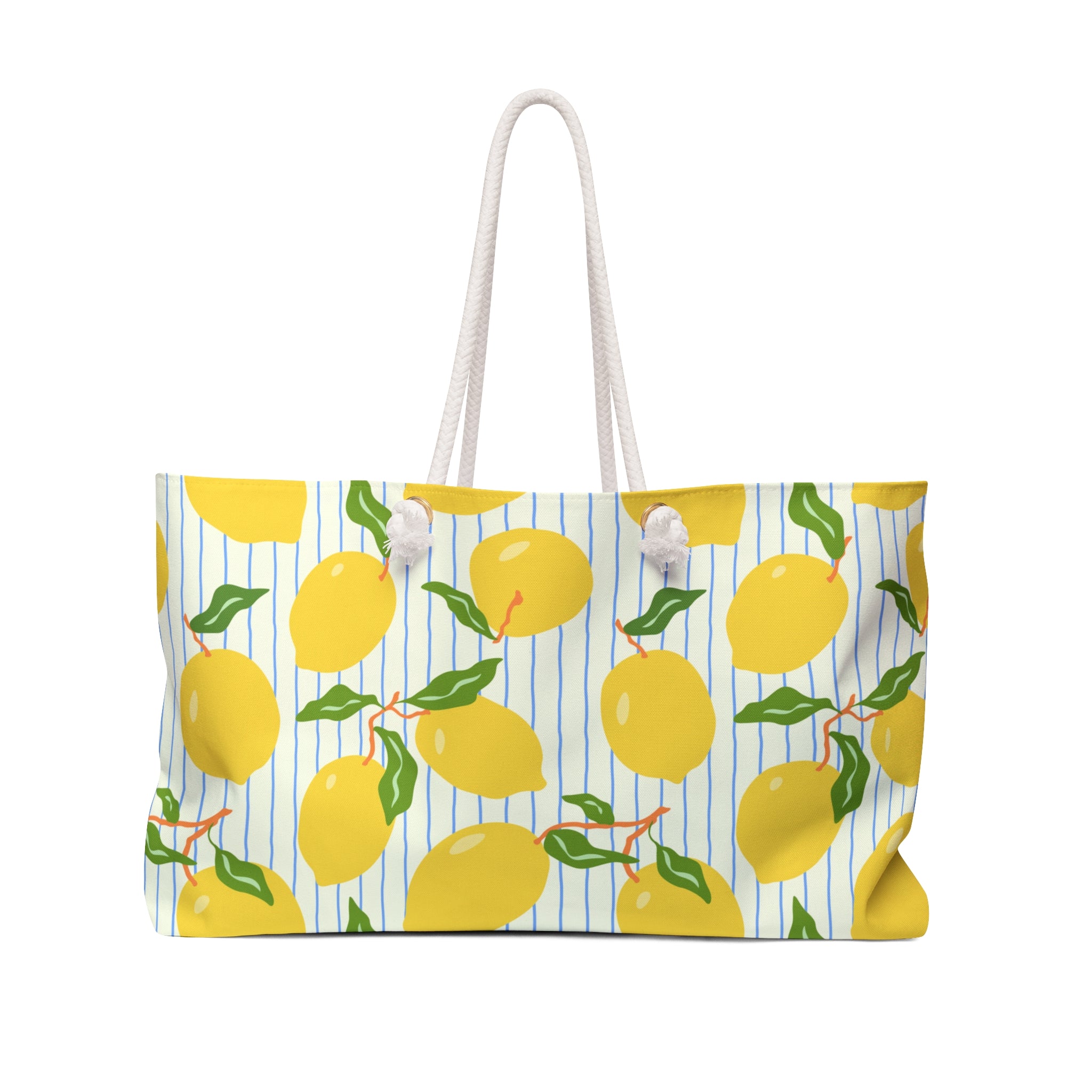 Lemon Print Weekender Bag