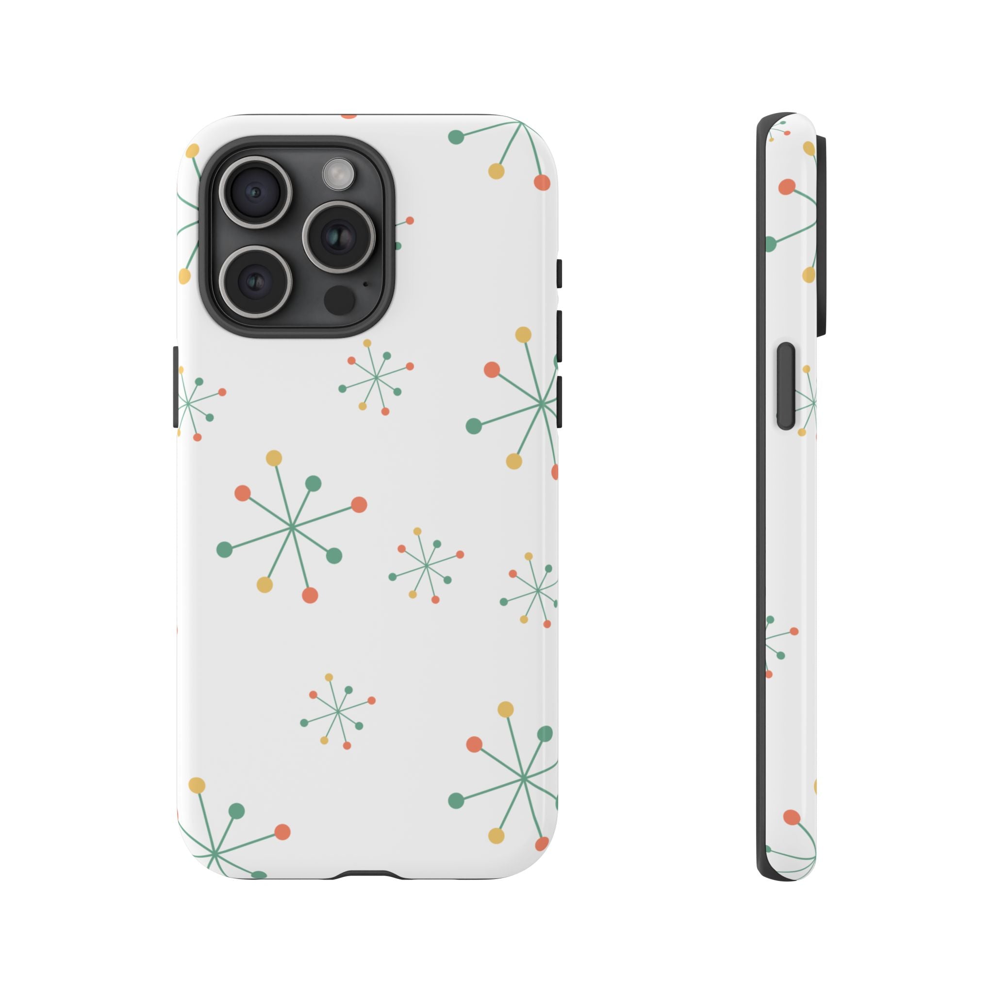 Mid-Century Modern Phone Case for iPhone, Samsung Galaxy, Google Pixel Retro Atomic Starburst Design, Durable Protection, Vintage Style