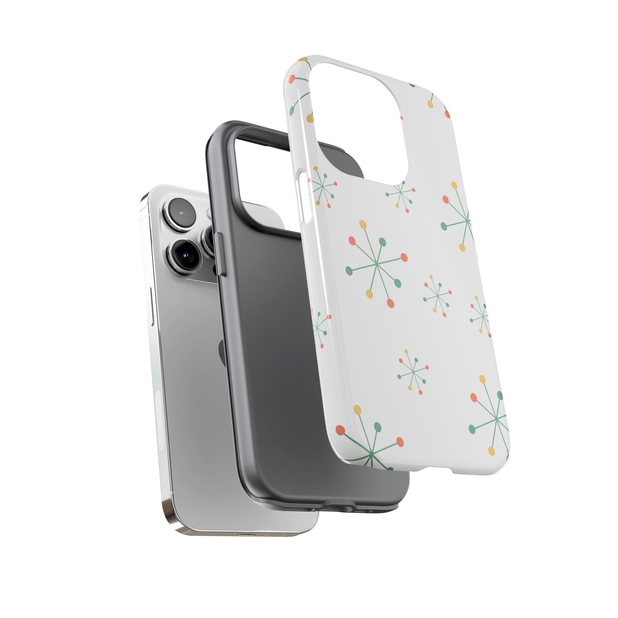 Mid-Century Modern Phone Case for iPhone, Samsung Galaxy, Google Pixel Retro Atomic Starburst Design, Durable Protection, Vintage Style