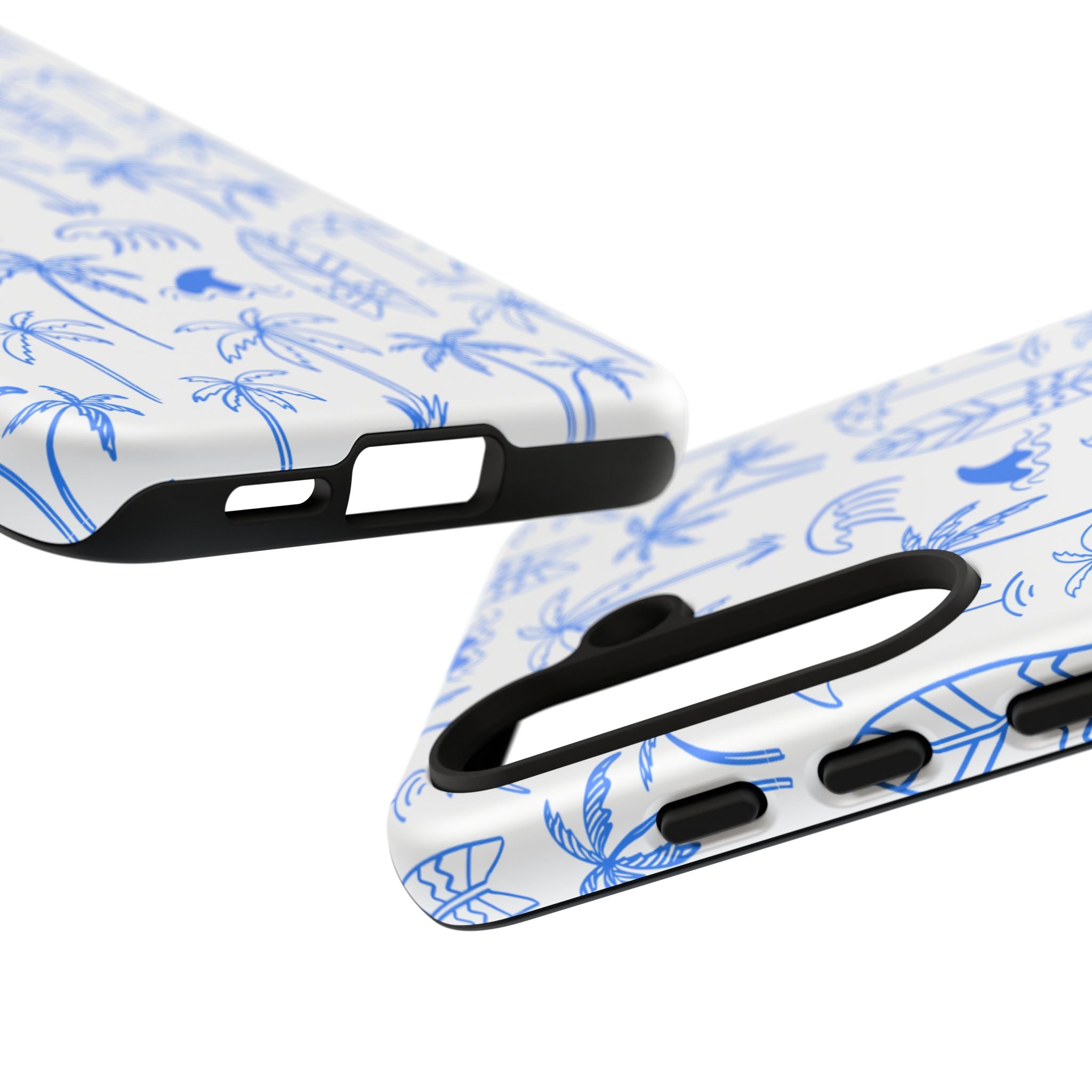 Tropical Beach Phone Case for iPhone, Samsung Galaxy, Google Pixel Palm Trees and Surfboards Design, Coastal Style, Durable Protection