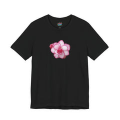 Black Shirt with Pink Flower Design Bella Canvas Unisex T-shirt with Floral SVG