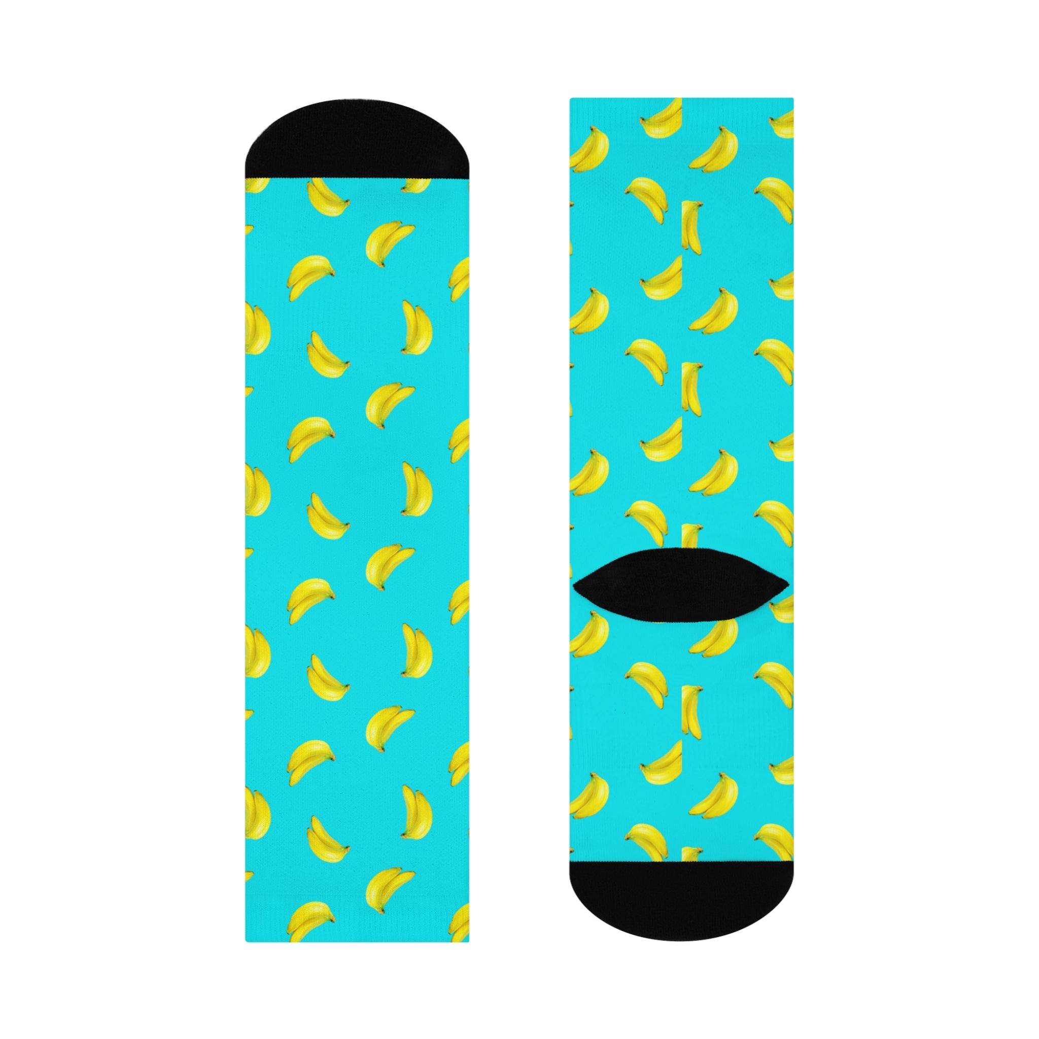 Banana Printed Cushioned Crew Socks