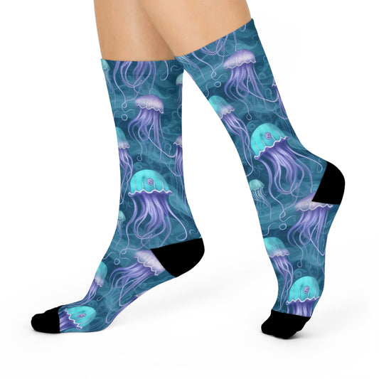 Jelly Jellyfish Cushioned Crew Socks