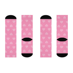 Pink Hearts Cushioned Crew Socks