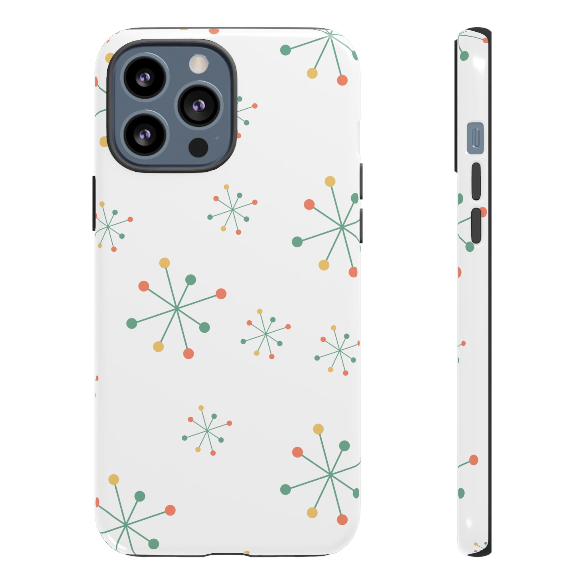 Mid-Century Modern Phone Case for iPhone, Samsung Galaxy, Google Pixel Retro Atomic Starburst Design, Durable Protection, Vintage Style