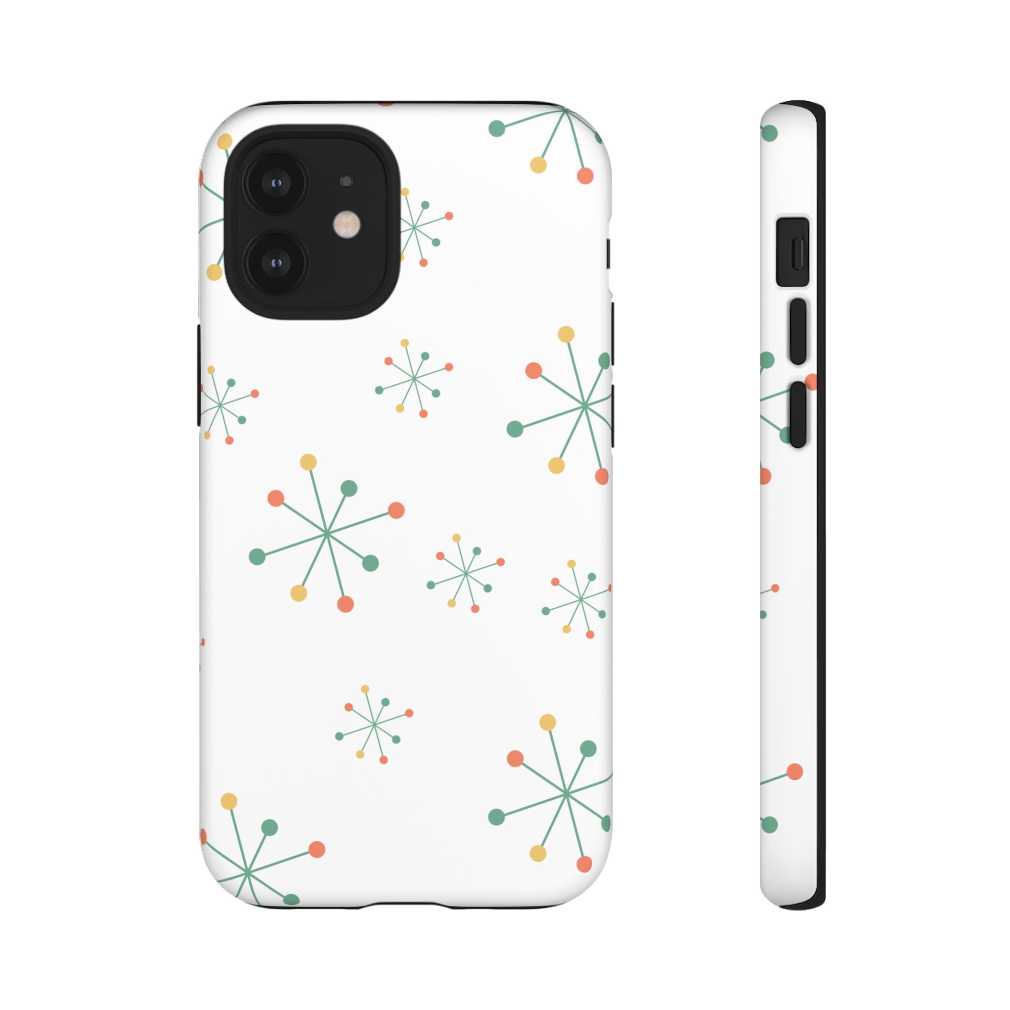 Mid-Century Modern Phone Case for iPhone, Samsung Galaxy, Google Pixel Retro Atomic Starburst Design, Durable Protection, Vintage Style