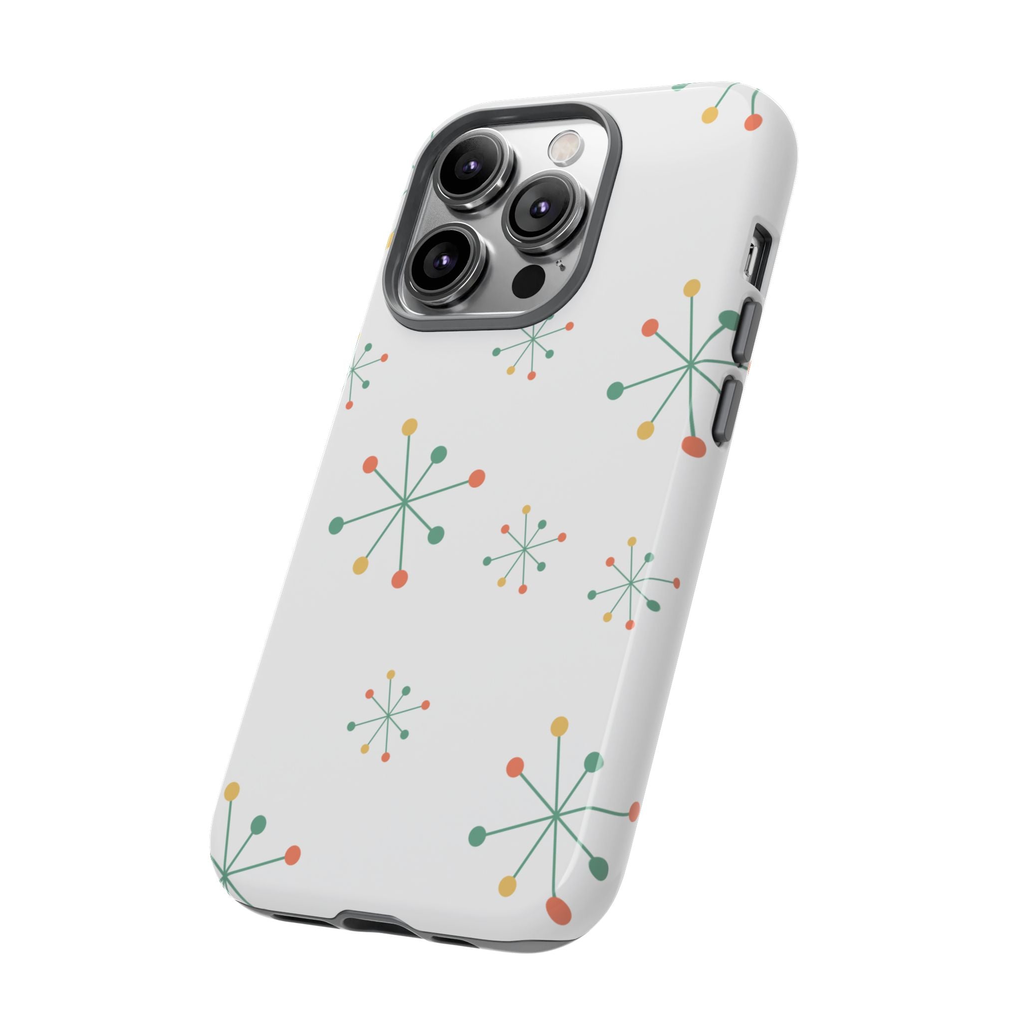 Mid-Century Modern Phone Case for iPhone, Samsung Galaxy, Google Pixel Retro Atomic Starburst Design, Durable Protection, Vintage Style