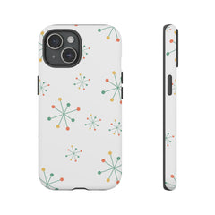 Mid-Century Modern Phone Case for iPhone, Samsung Galaxy, Google Pixel Retro Atomic Starburst Design, Durable Protection, Vintage Style