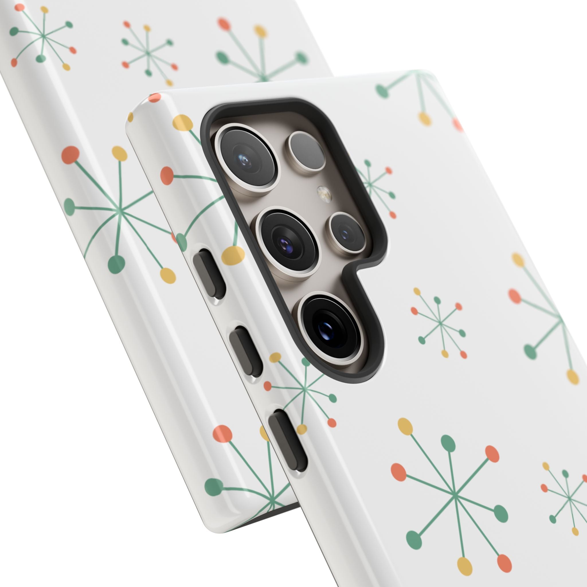 Mid-Century Modern Phone Case for iPhone, Samsung Galaxy, Google Pixel Retro Atomic Starburst Design, Durable Protection, Vintage Style