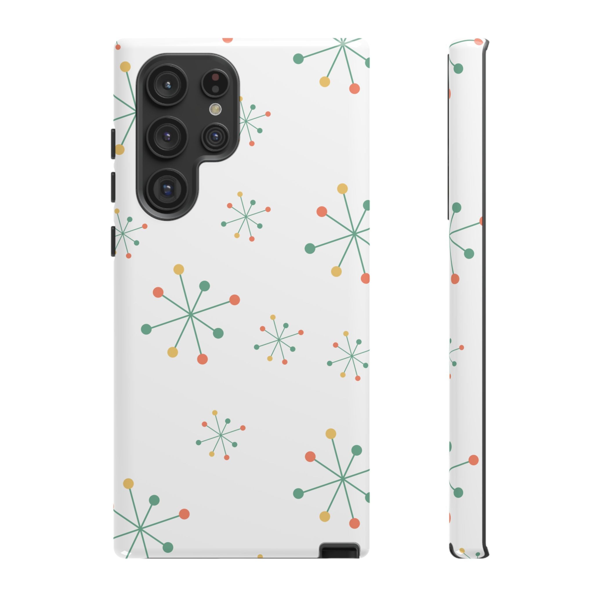 Mid-Century Modern Phone Case for iPhone, Samsung Galaxy, Google Pixel Retro Atomic Starburst Design, Durable Protection, Vintage Style