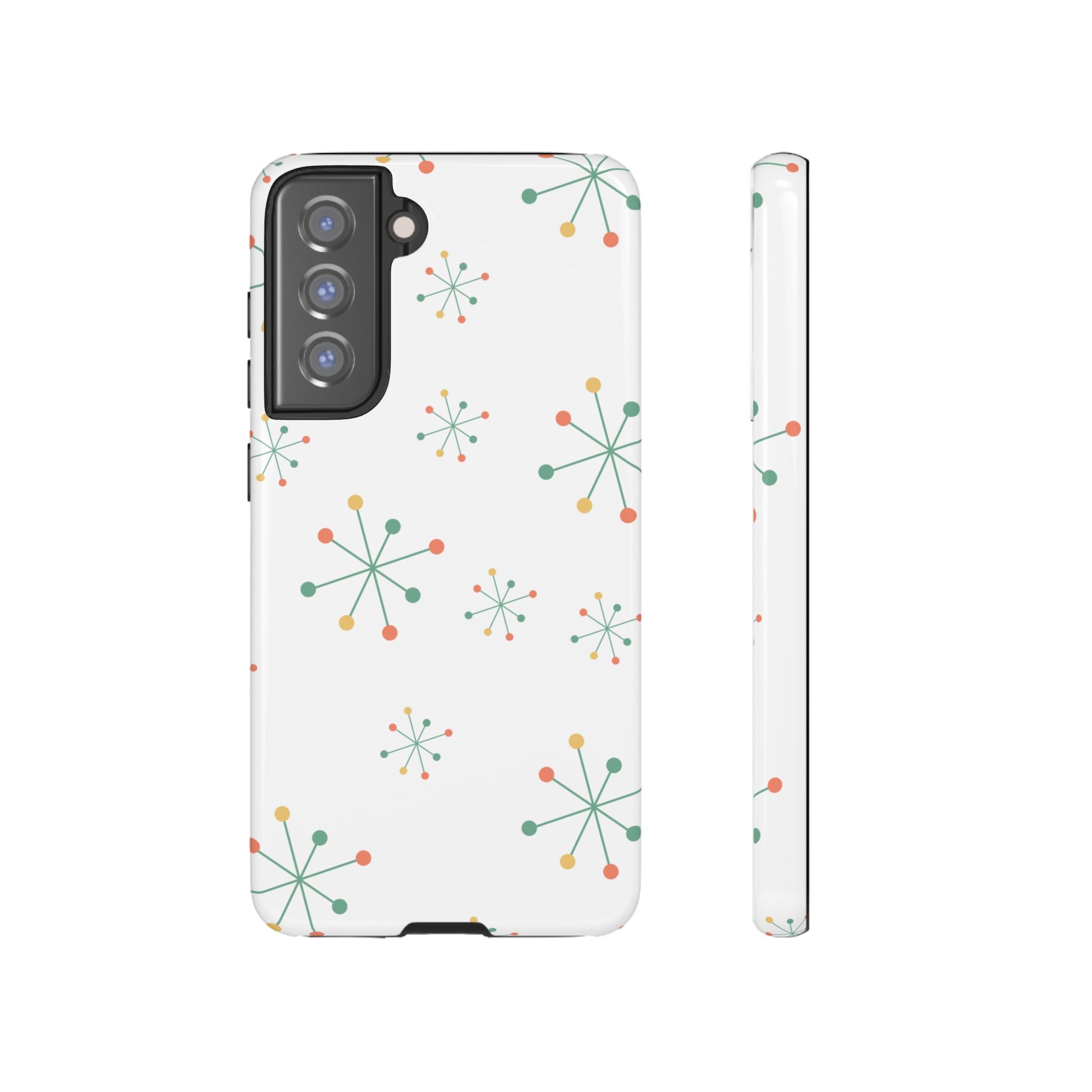 Mid-Century Modern Phone Case for iPhone, Samsung Galaxy, Google Pixel Retro Atomic Starburst Design, Durable Protection, Vintage Style