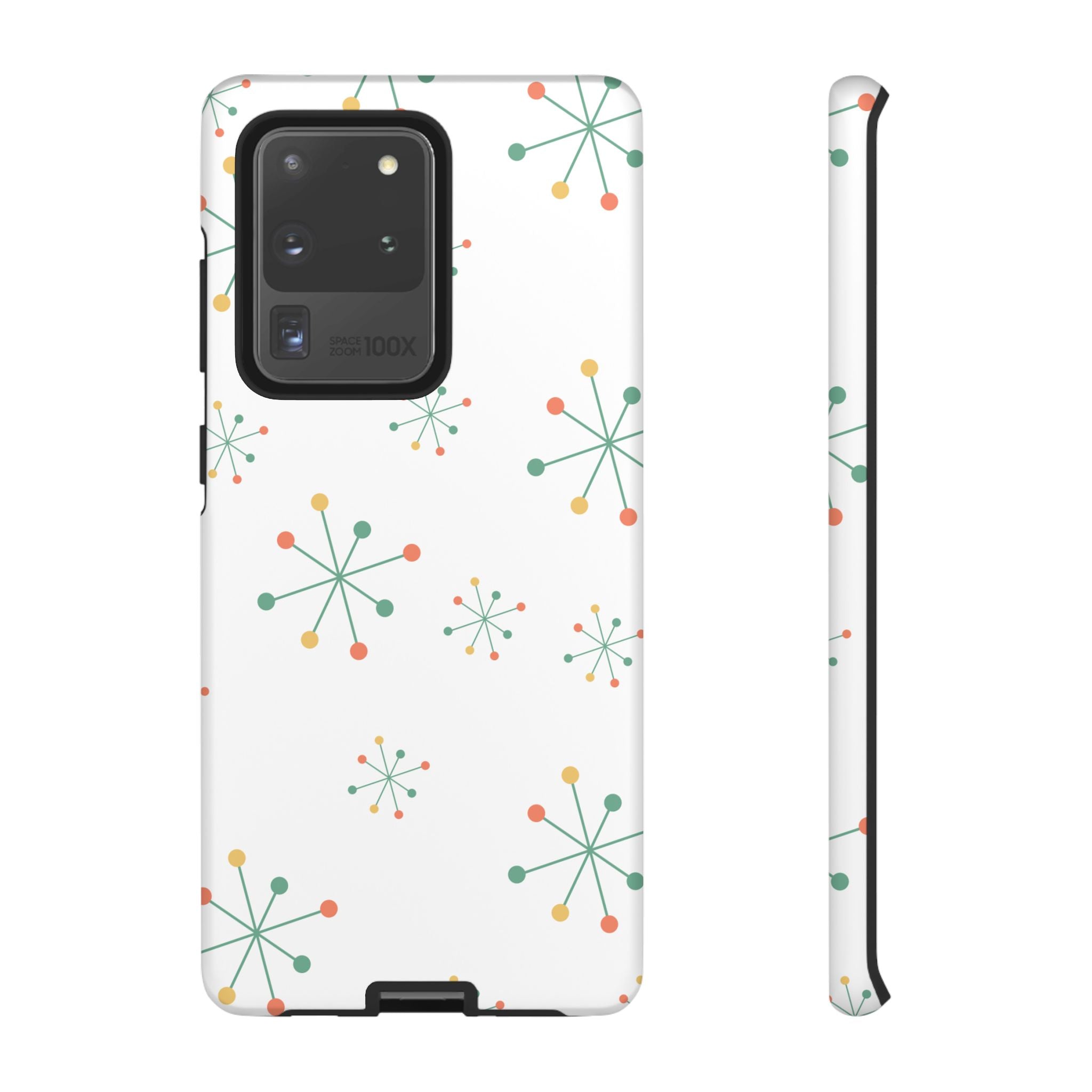 Mid-Century Modern Phone Case for iPhone, Samsung Galaxy, Google Pixel Retro Atomic Starburst Design, Durable Protection, Vintage Style