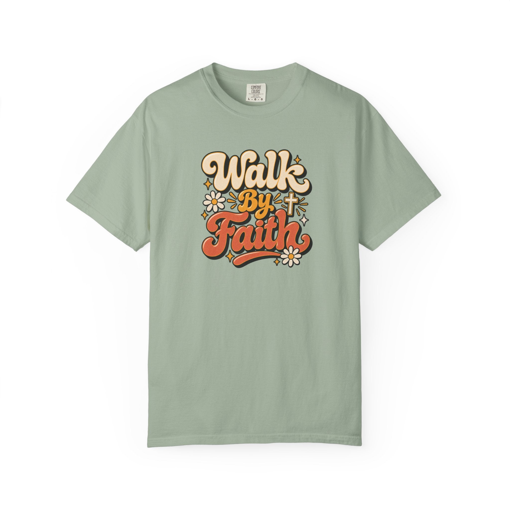 Walk by Faith Shirt – Retro Floral Christian Graphic Tee
