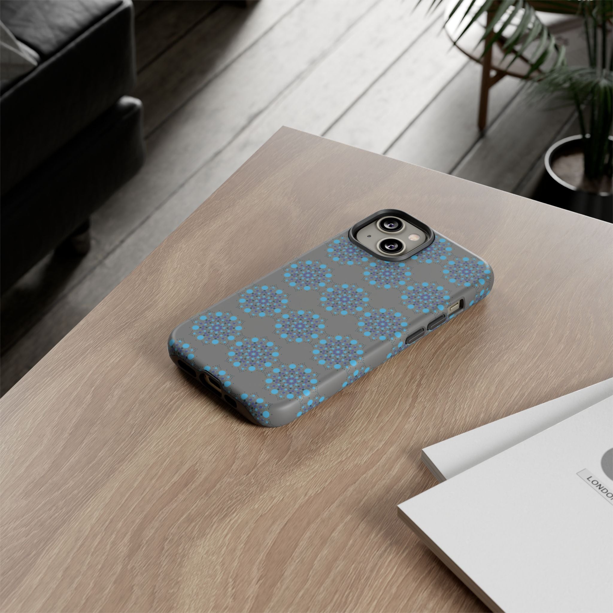 lue Geometric Phone Case for iPhone, Samsung, Google - Abstract Pattern, Protective Cover, Modern Art Phone Case, Gift for Her