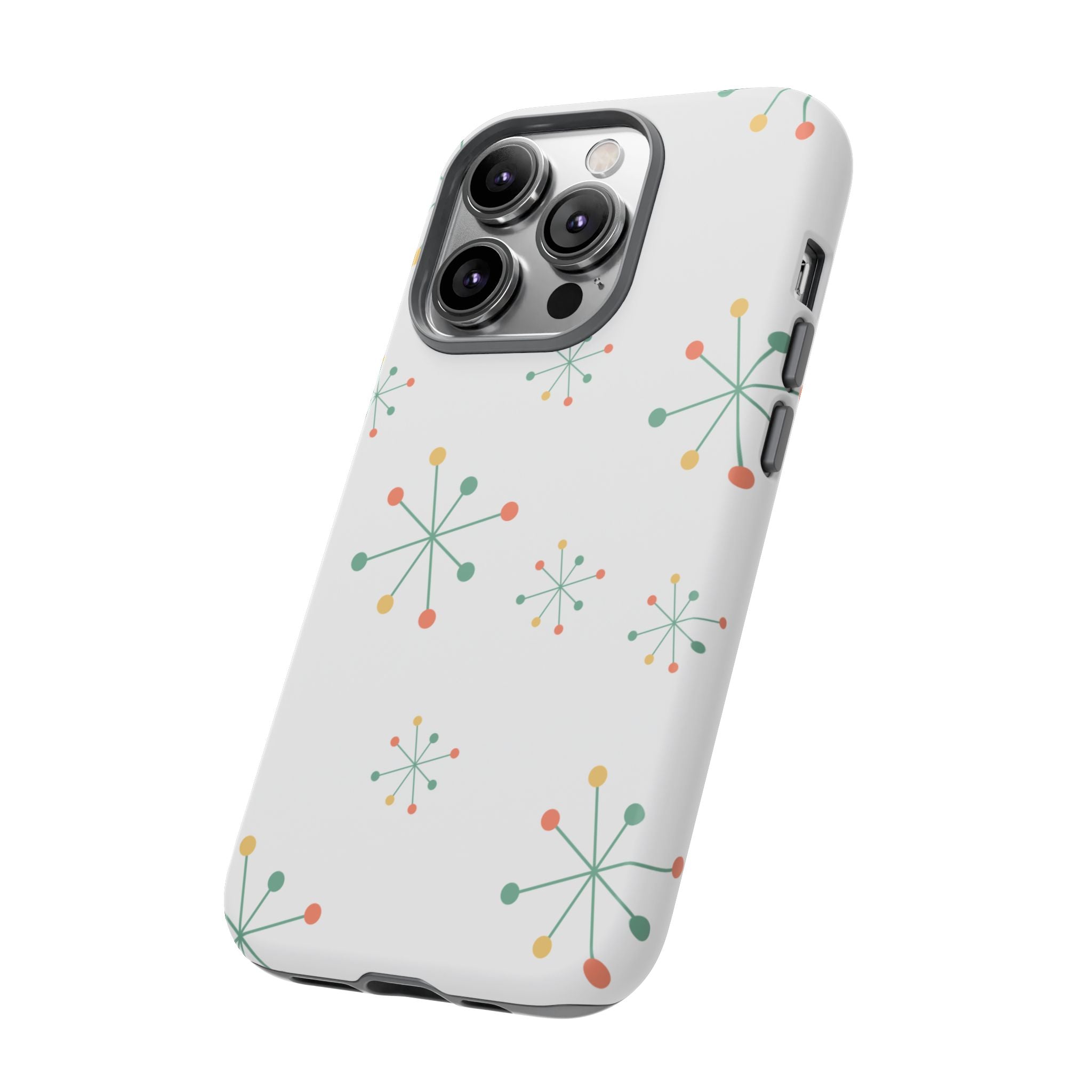 Mid-Century Modern Phone Case for iPhone, Samsung Galaxy, Google Pixel Retro Atomic Starburst Design, Durable Protection, Vintage Style