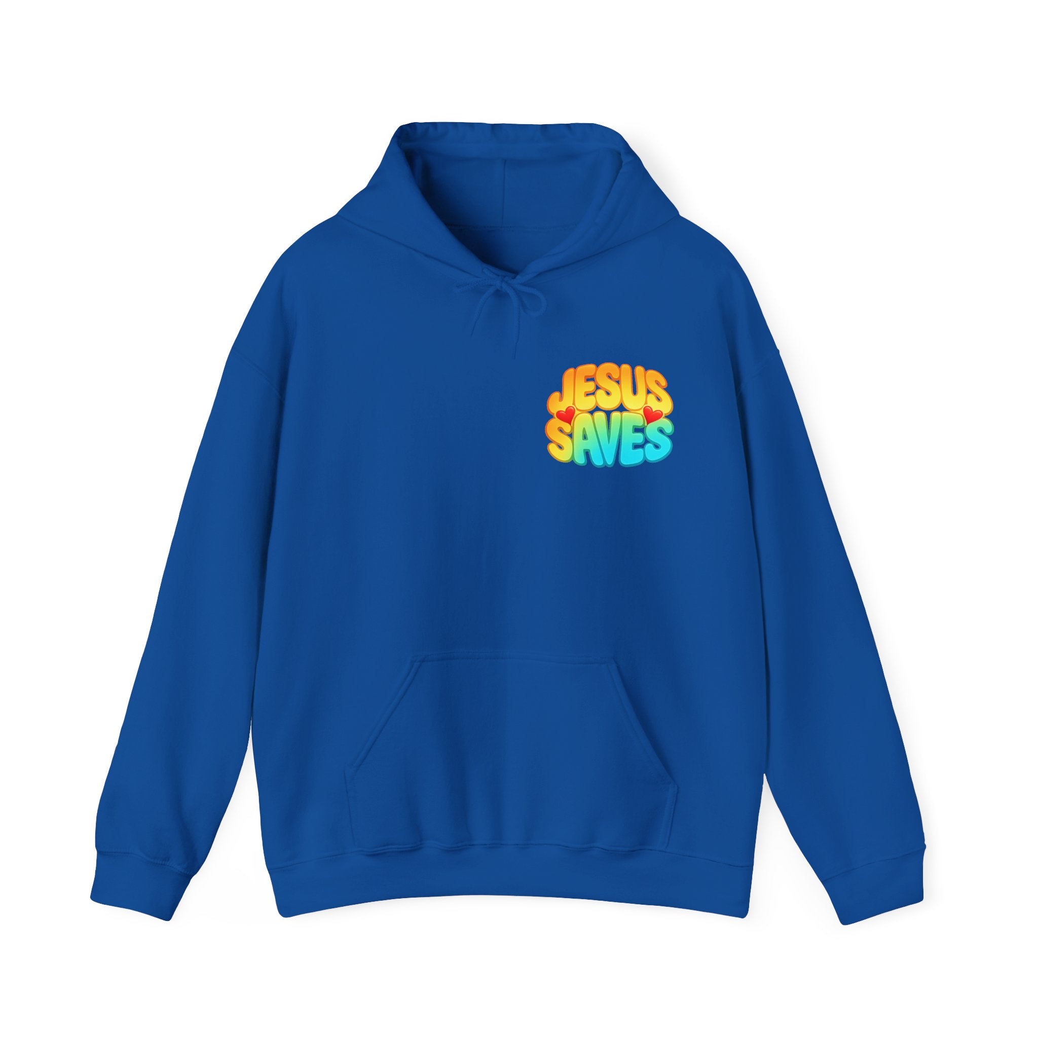 Jesus Saves Hoodie – Colorful Retro Christian Graphic Sweatshirt