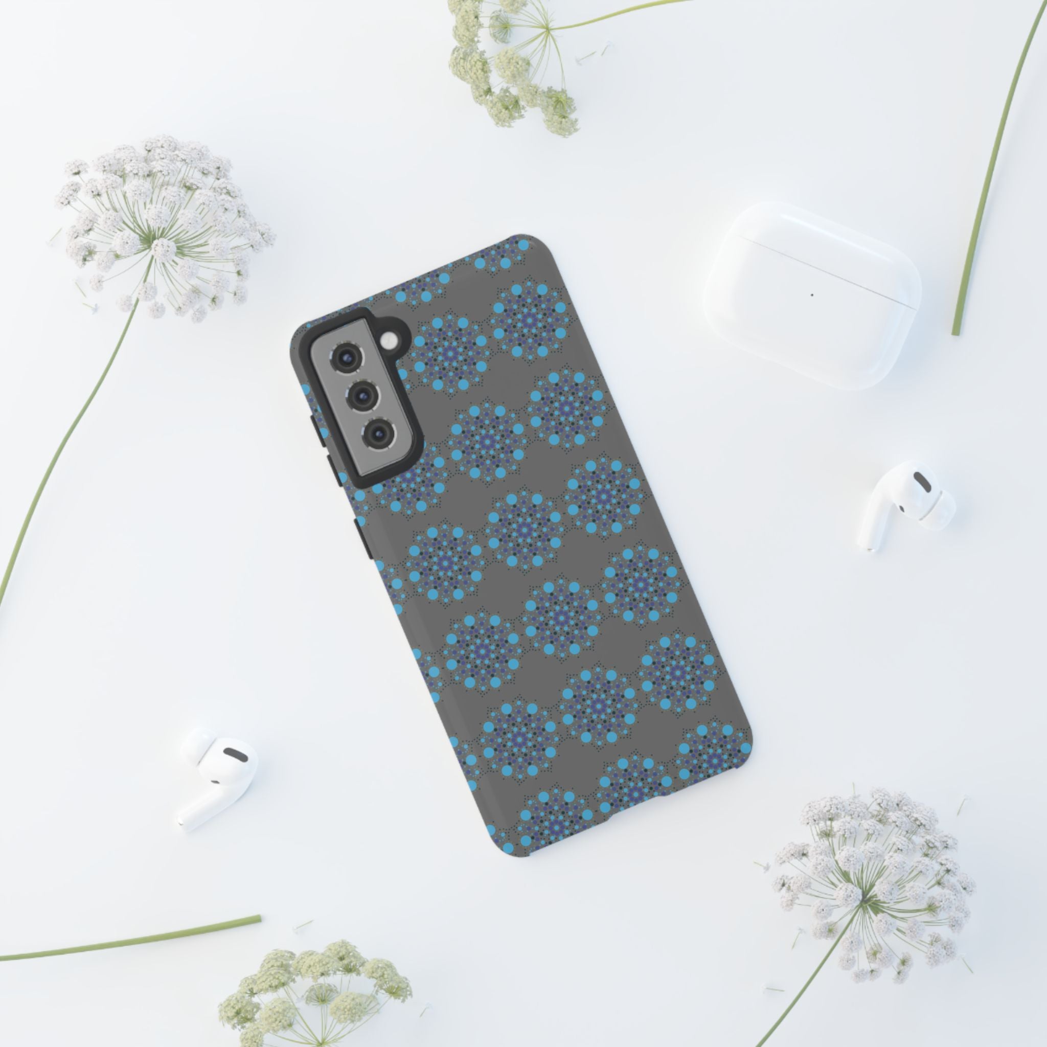 lue Geometric Phone Case for iPhone, Samsung, Google - Abstract Pattern, Protective Cover, Modern Art Phone Case, Gift for Her