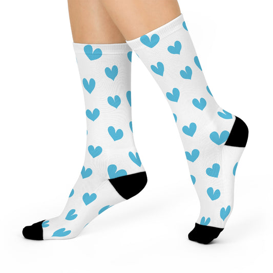 Iced Hearts Crew Socks Fun Heart Pattern Socks