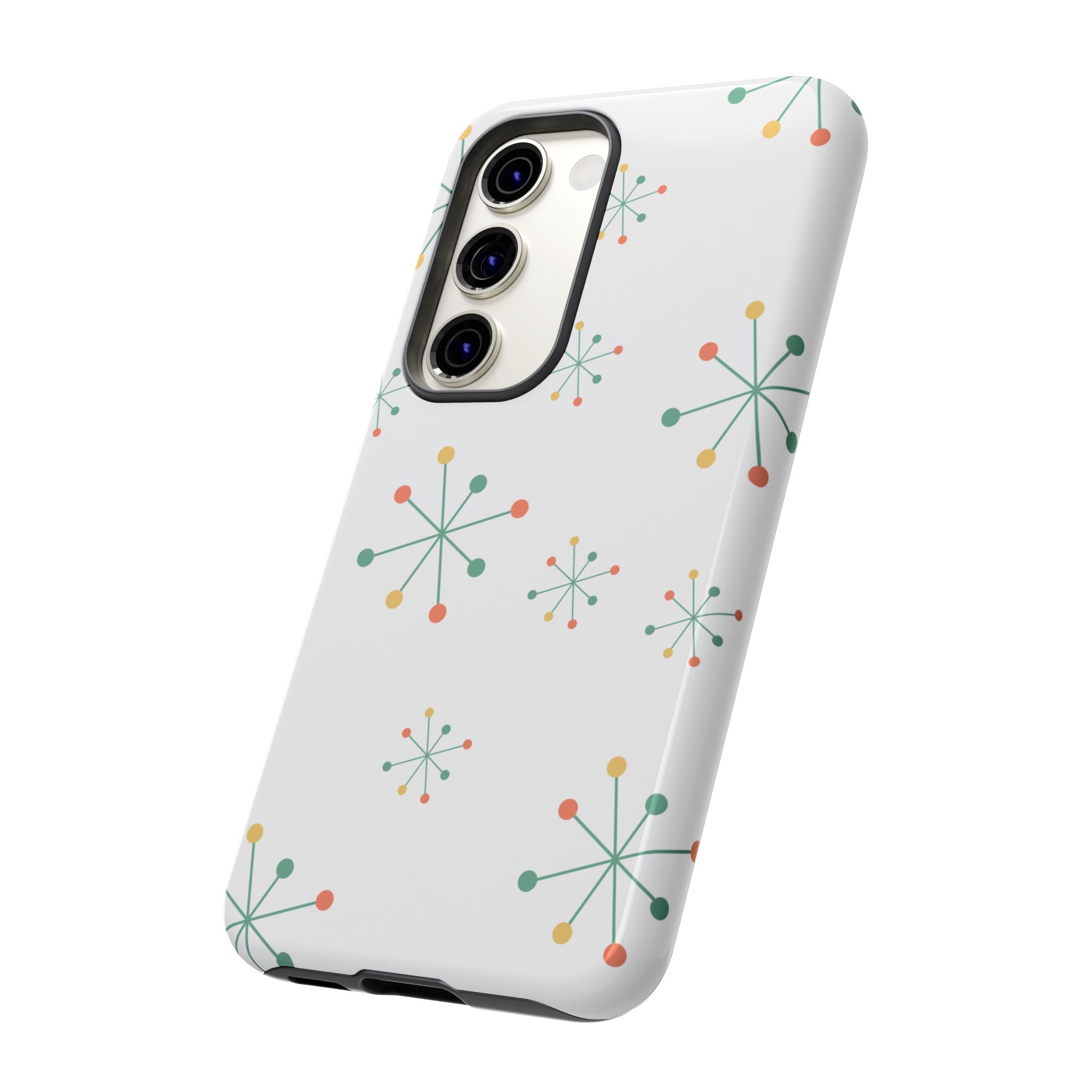 Mid-Century Modern Phone Case for iPhone, Samsung Galaxy, Google Pixel Retro Atomic Starburst Design, Durable Protection, Vintage Style
