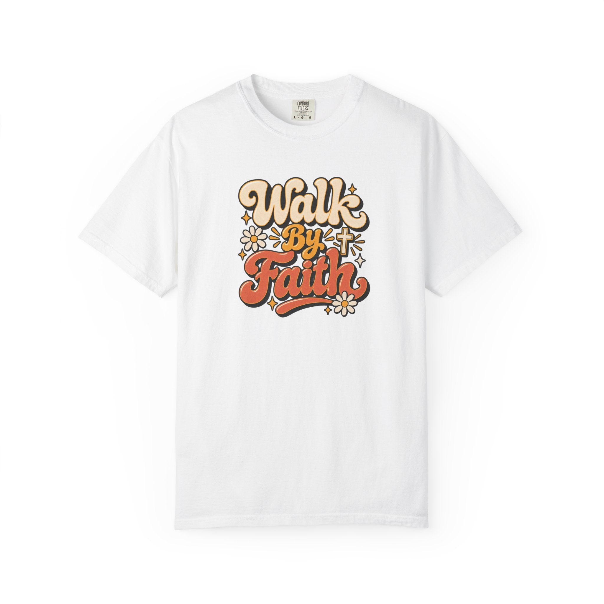 Walk by Faith Shirt – Retro Floral Christian Graphic Tee