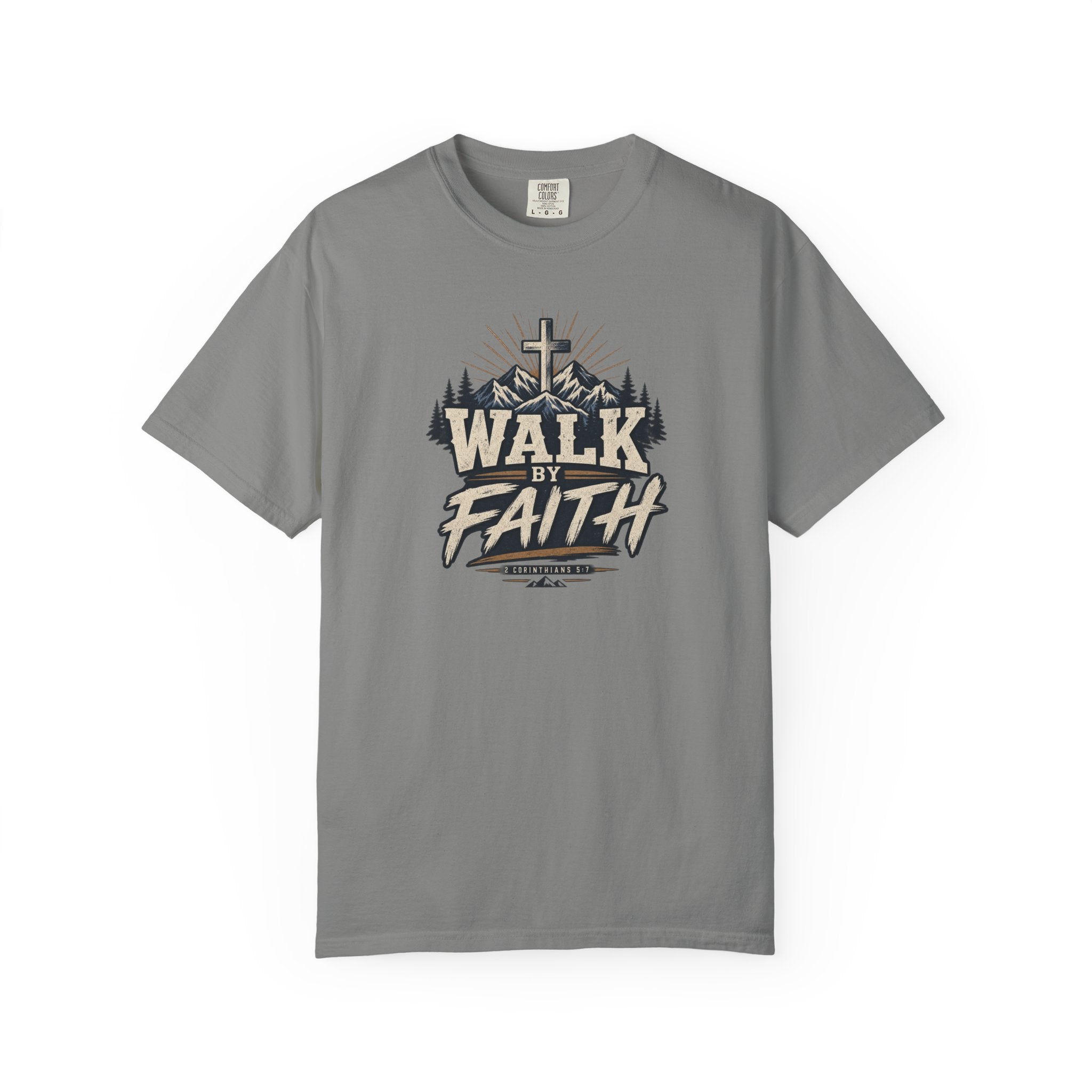 Walk by Faith Shirt – 2 Corinthians 5:7 Christian Graphic Tee