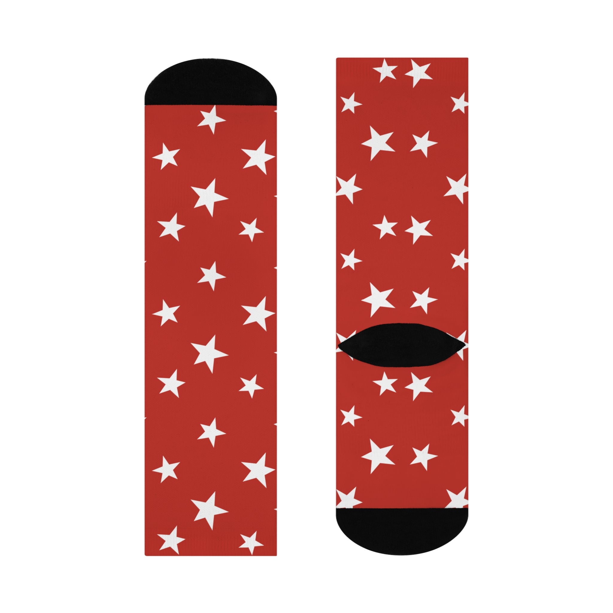 Red Star Crew Socks | Fun Pattern Unisex Socks Gift
