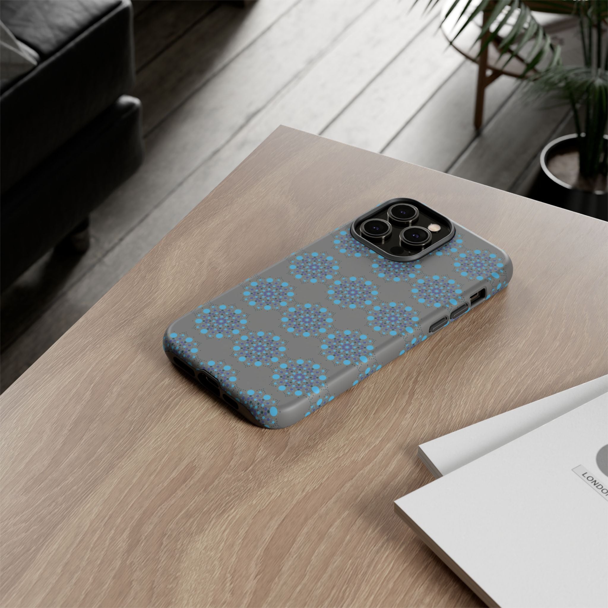 lue Geometric Phone Case for iPhone, Samsung, Google - Abstract Pattern, Protective Cover, Modern Art Phone Case, Gift for Her
