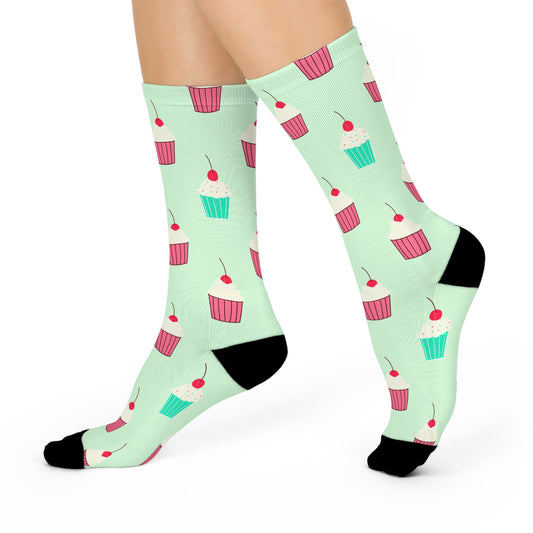 Cupcake Pattern Crew Socks Fun Summer Gift Socks