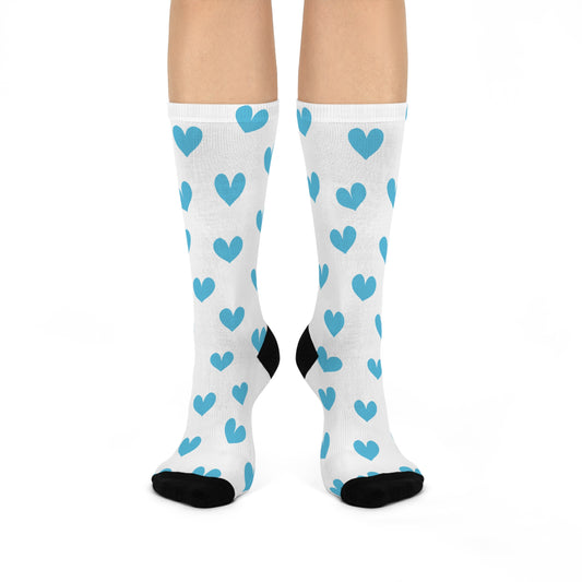 Iced Hearts Crew Socks Fun Heart Pattern Socks