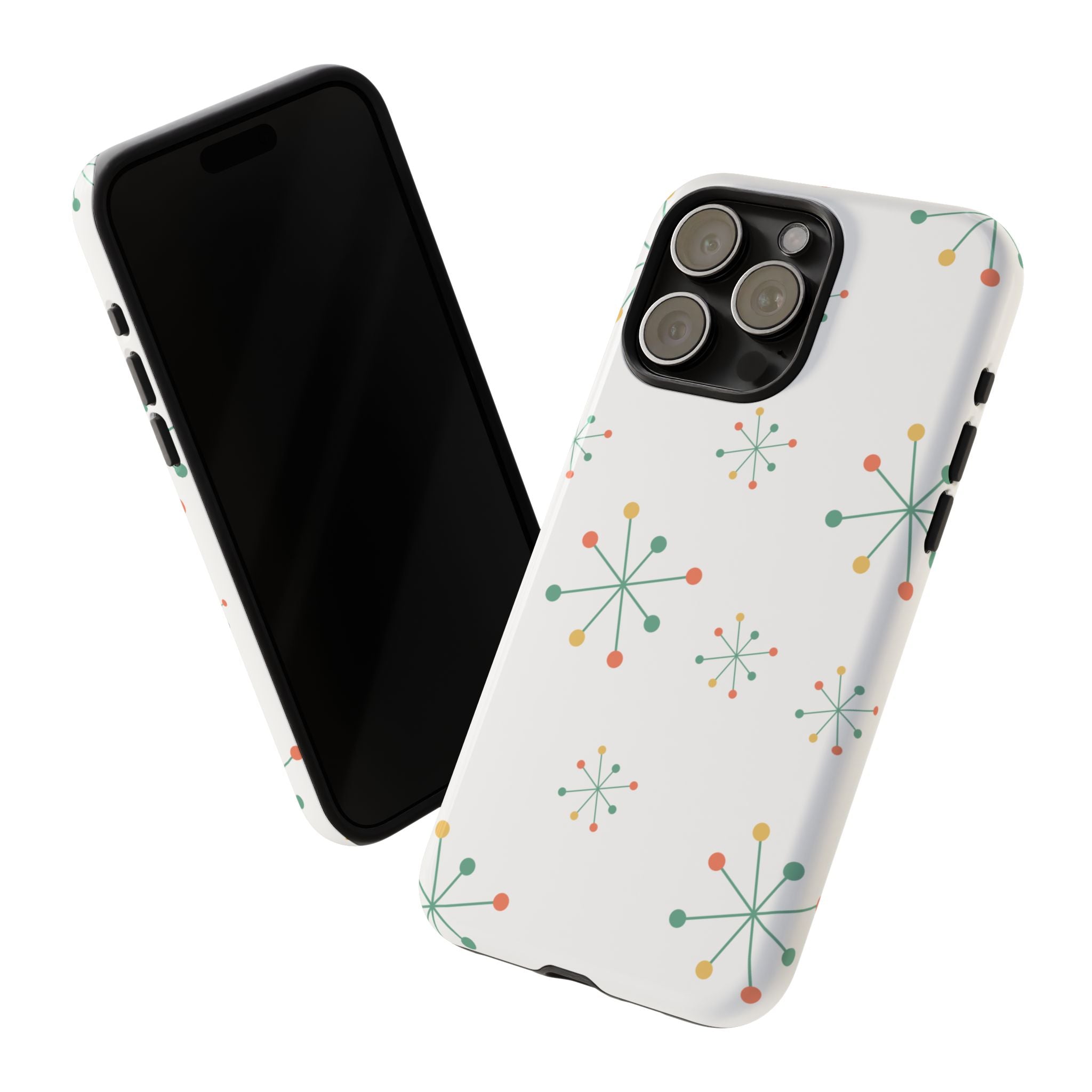 Mid-Century Modern Phone Case for iPhone, Samsung Galaxy, Google Pixel Retro Atomic Starburst Design, Durable Protection, Vintage Style