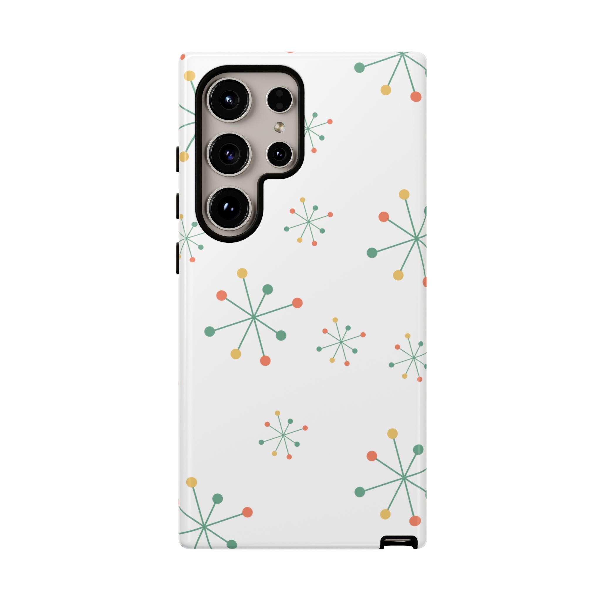 Mid-Century Modern Phone Case for iPhone, Samsung Galaxy, Google Pixel Retro Atomic Starburst Design, Durable Protection, Vintage Style