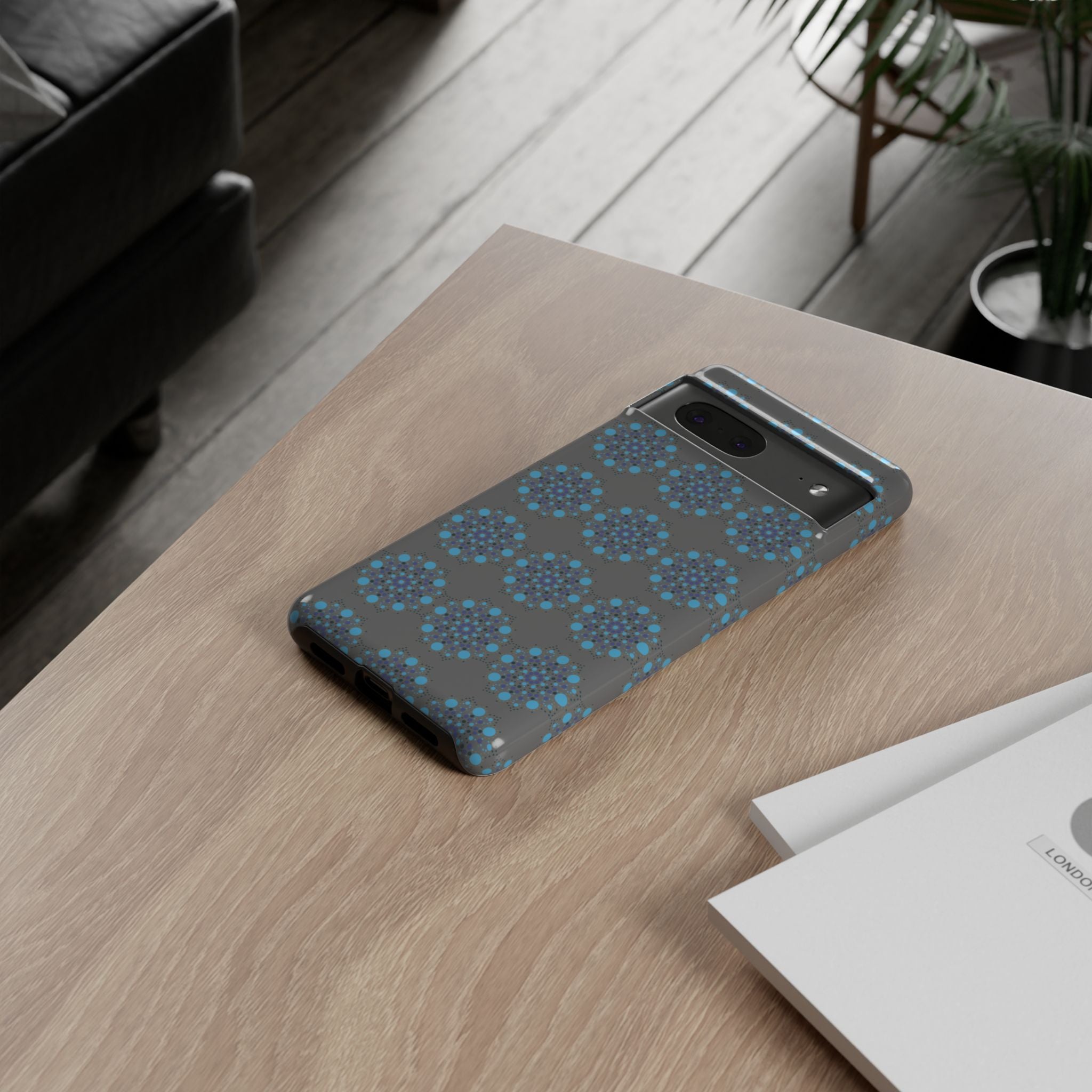 lue Geometric Phone Case for iPhone, Samsung, Google - Abstract Pattern, Protective Cover, Modern Art Phone Case, Gift for Her