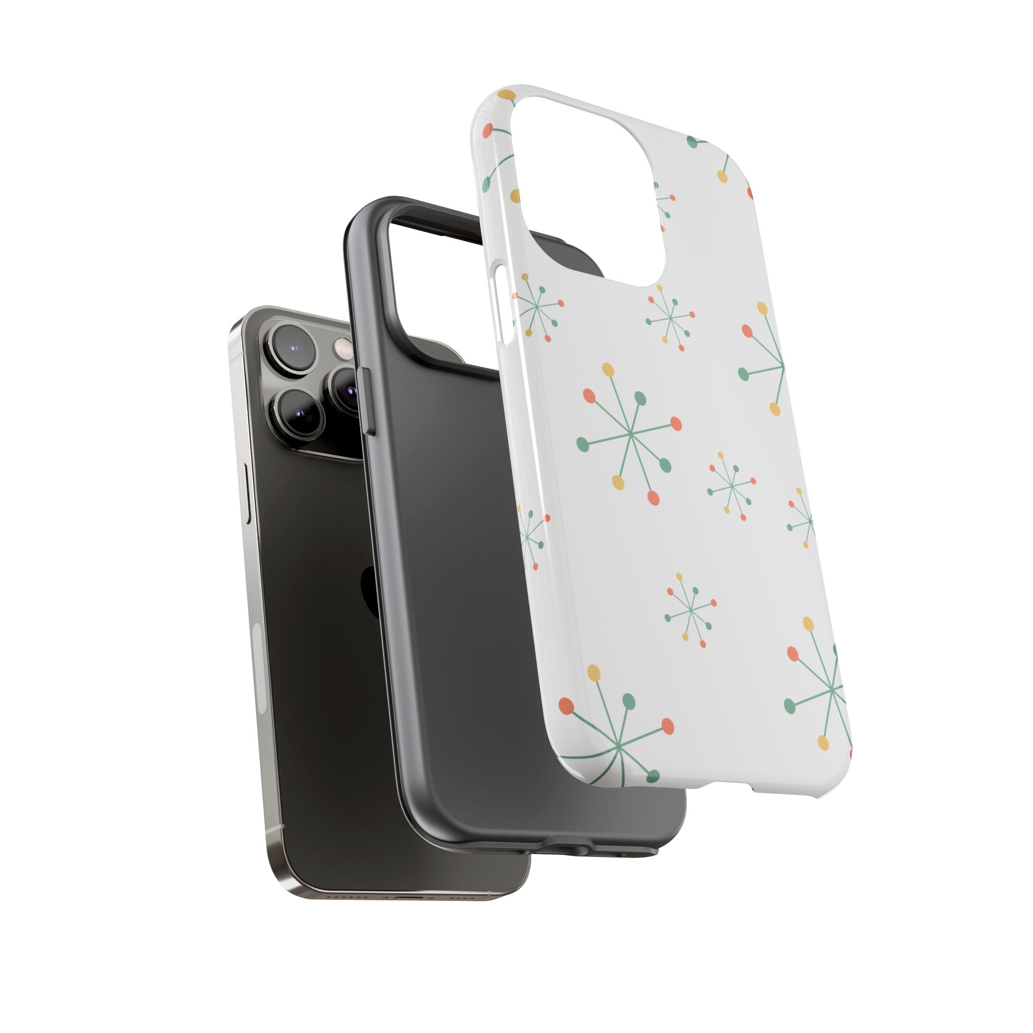 Mid-Century Modern Phone Case for iPhone, Samsung Galaxy, Google Pixel Retro Atomic Starburst Design, Durable Protection, Vintage Style