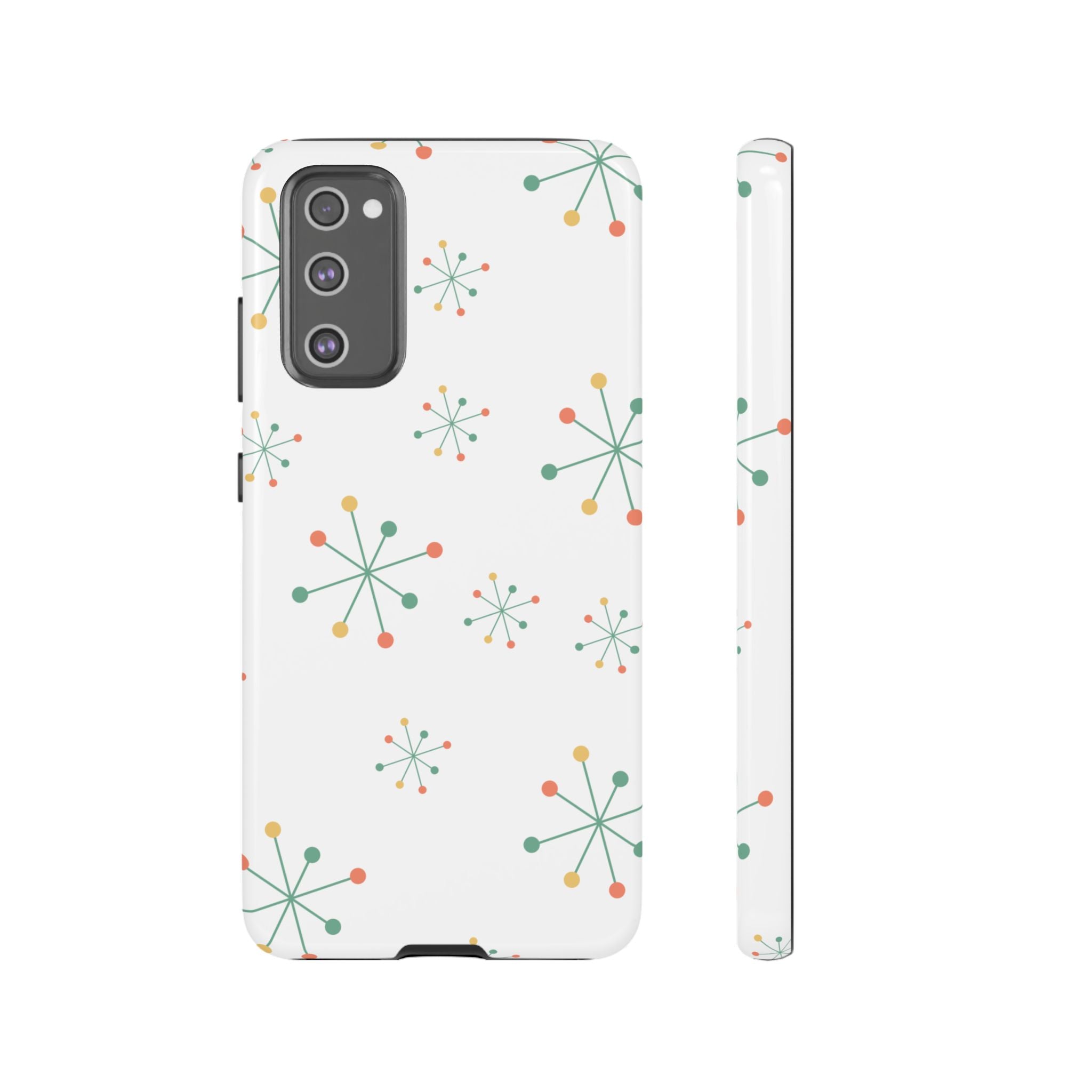 Mid-Century Modern Phone Case for iPhone, Samsung Galaxy, Google Pixel Retro Atomic Starburst Design, Durable Protection, Vintage Style