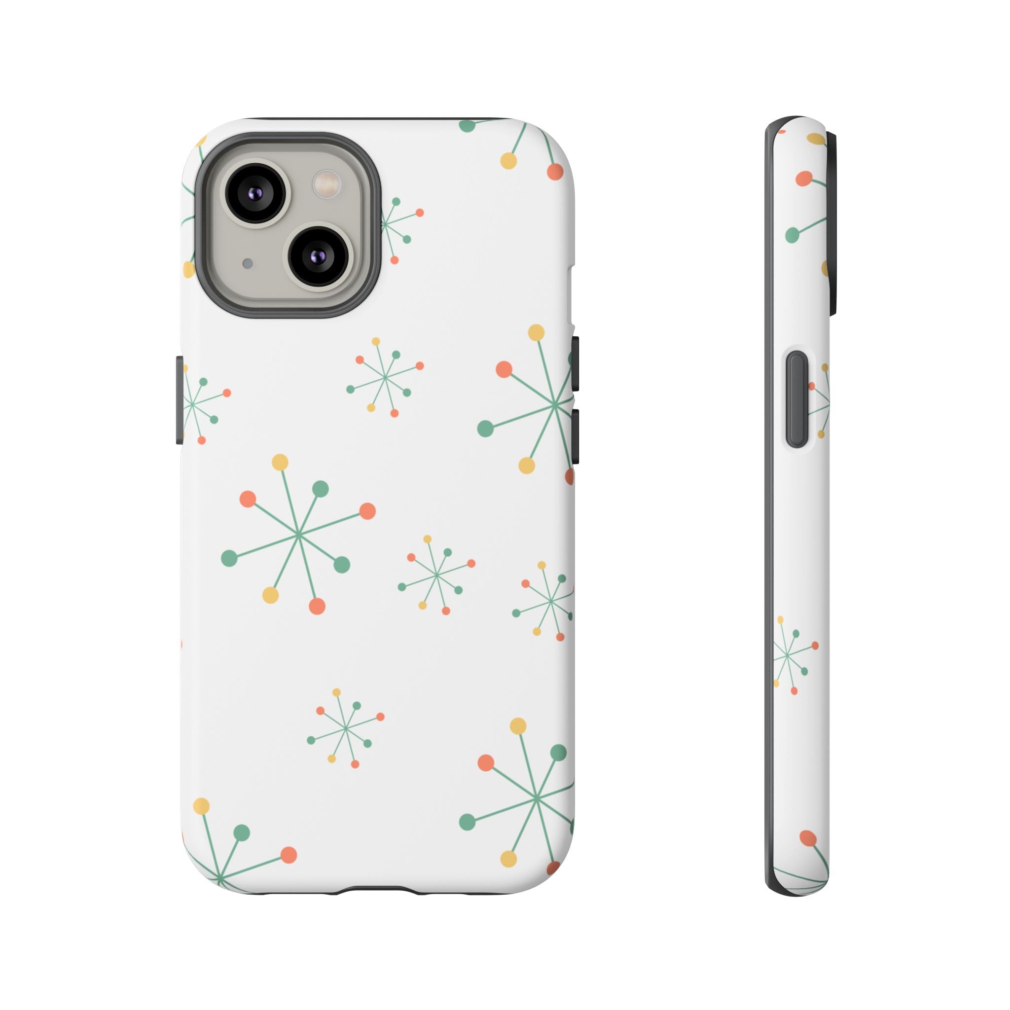 Mid-Century Modern Phone Case for iPhone, Samsung Galaxy, Google Pixel Retro Atomic Starburst Design, Durable Protection, Vintage Style