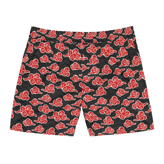 Red Clouds Men's Mid-Length Swim Shorts (AOP)
